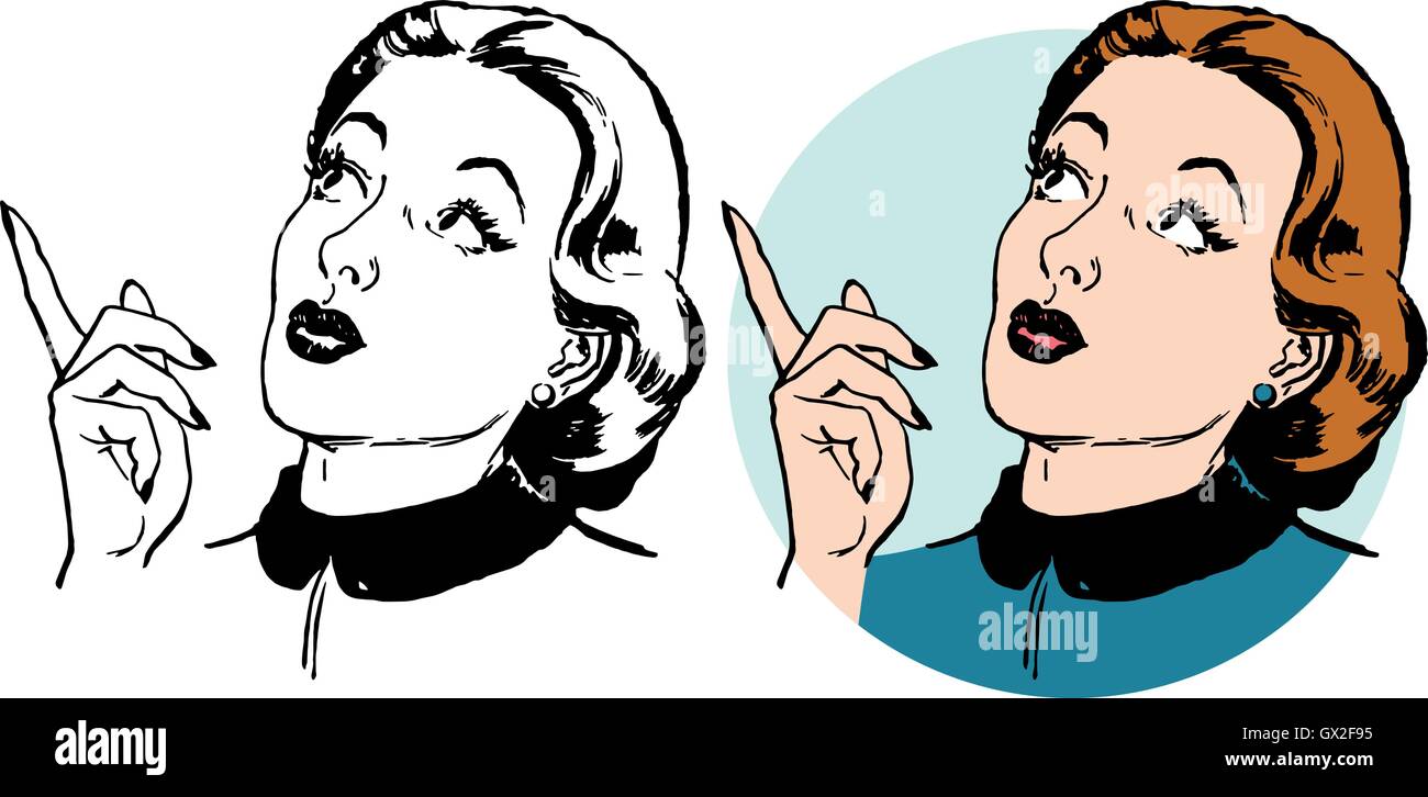 La donna rivolta verso l'alto. Illustrazione Vettoriale