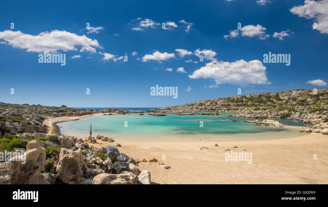Lago Bianco in Creta, Grecia. Aspri Limni è un lago e una spiaggia vicino a Elafonissi Foto Stock