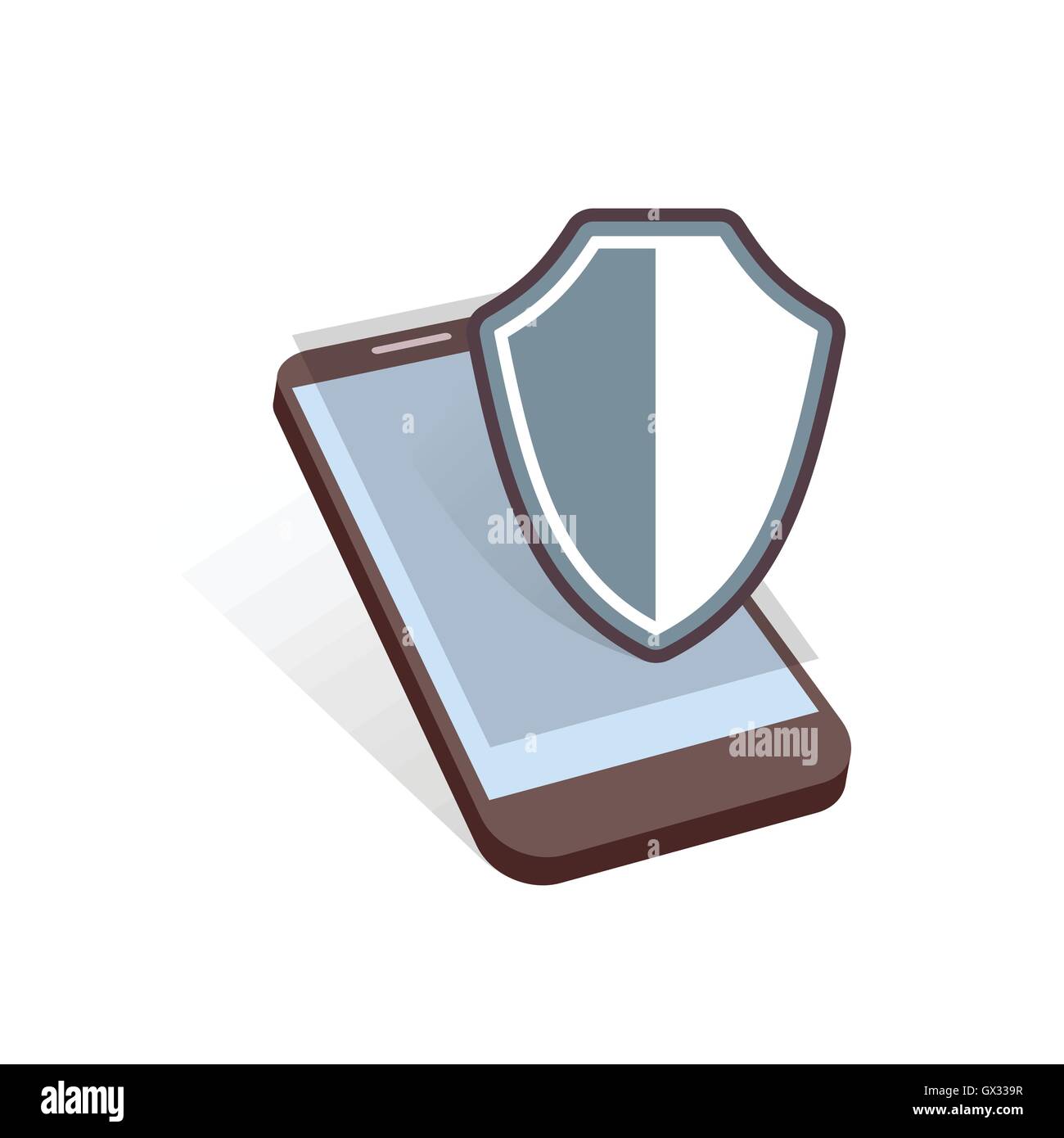 Dispositivo mobile di protezione simbolo di sicurezza illustrazione vettoriale Illustrazione Vettoriale