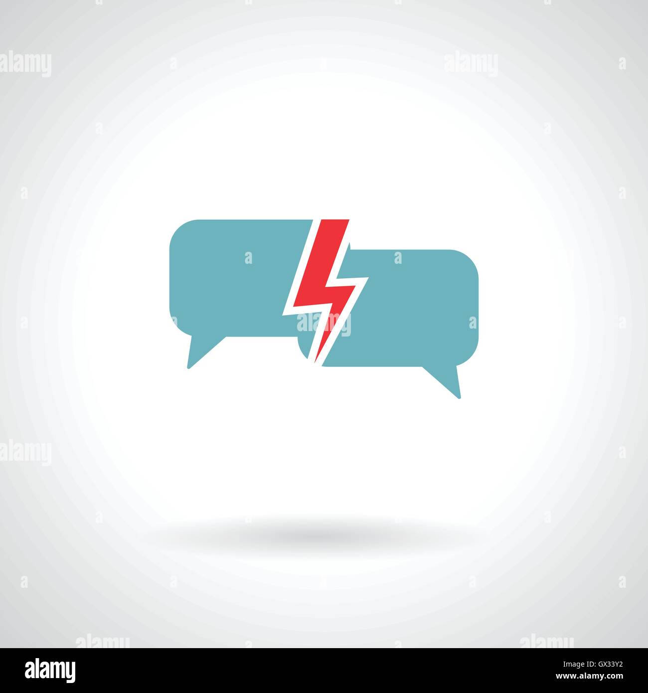 Discorso bolla con un fulmine illustrazione vettoriale Illustrazione Vettoriale