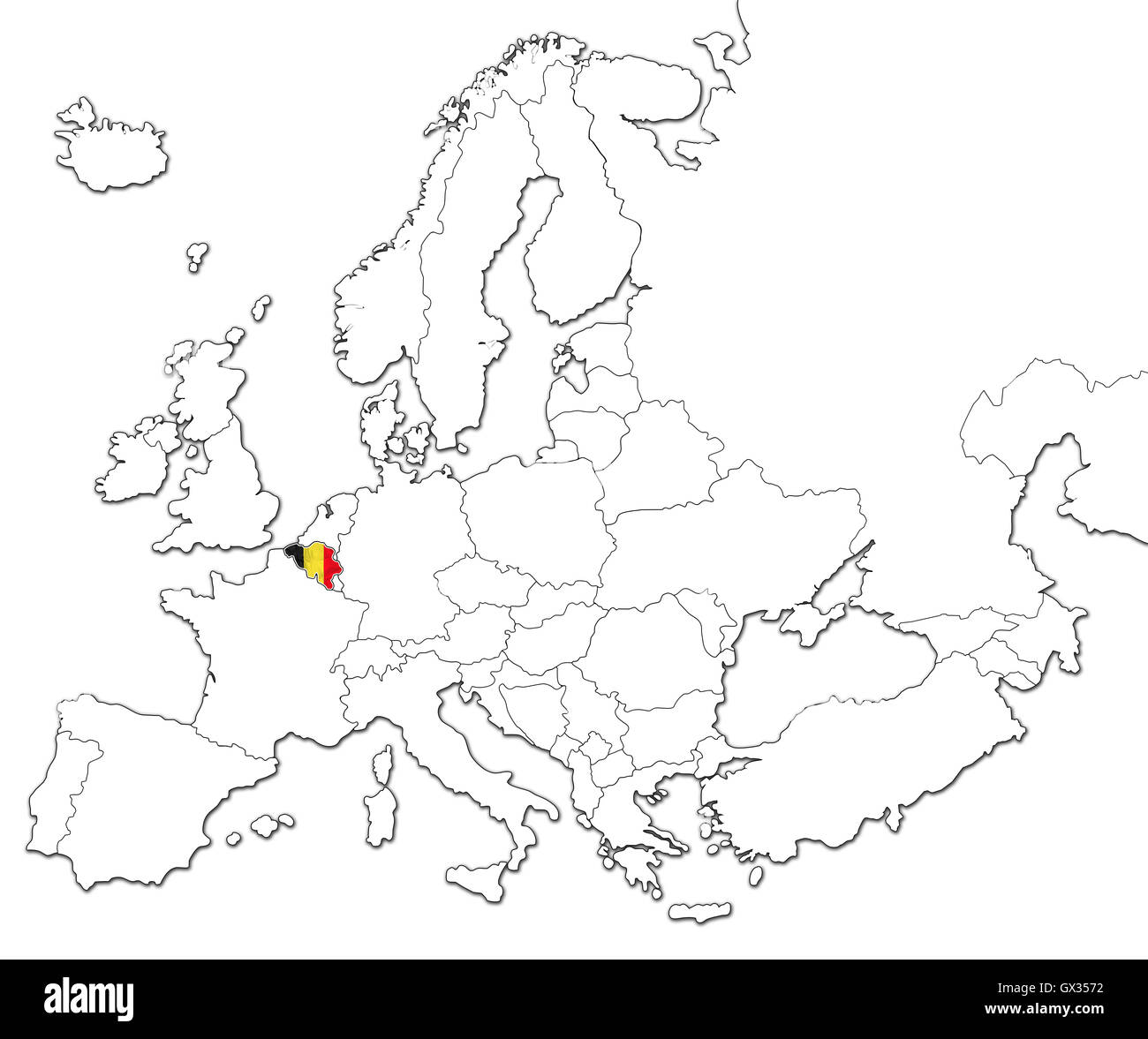 Mappa del Belgio Foto Stock
