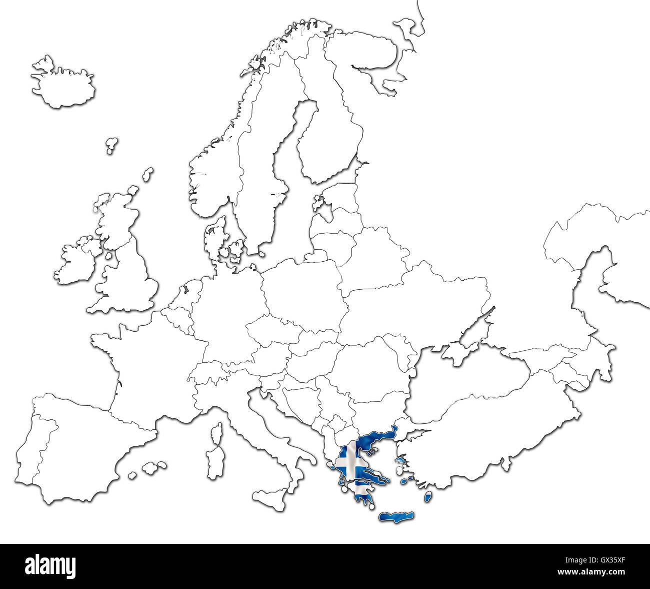 Mappa di Grecia Foto Stock