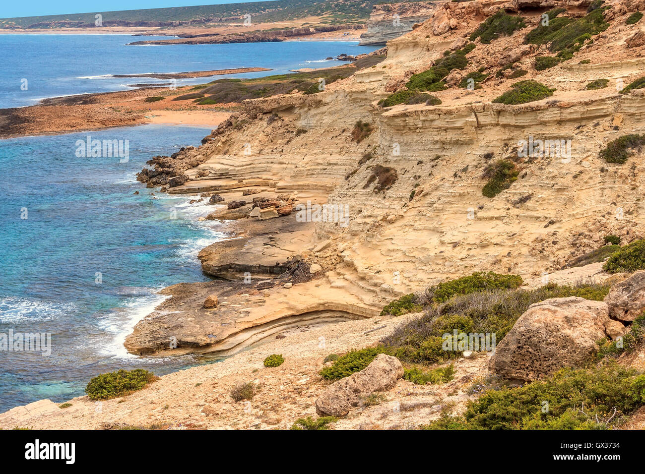 Il paesaggio costiero Agios Georgios Cipro Foto Stock