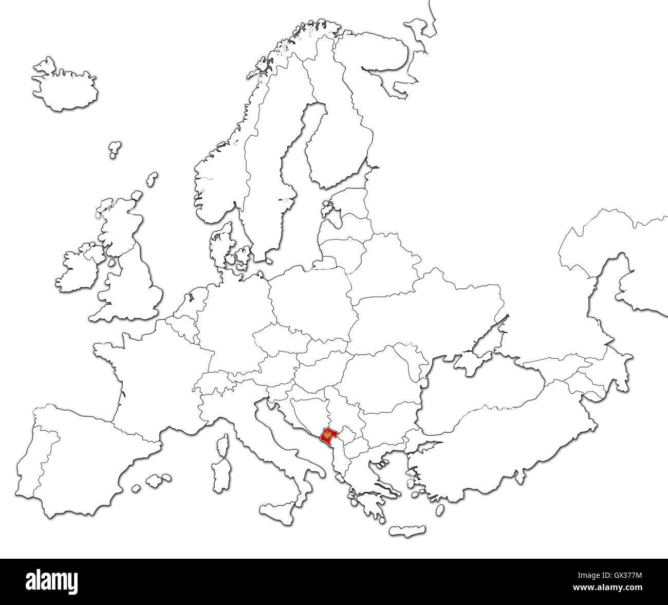 Mappa del montenegro immagini e fotografie stock ad alta risoluzione ...