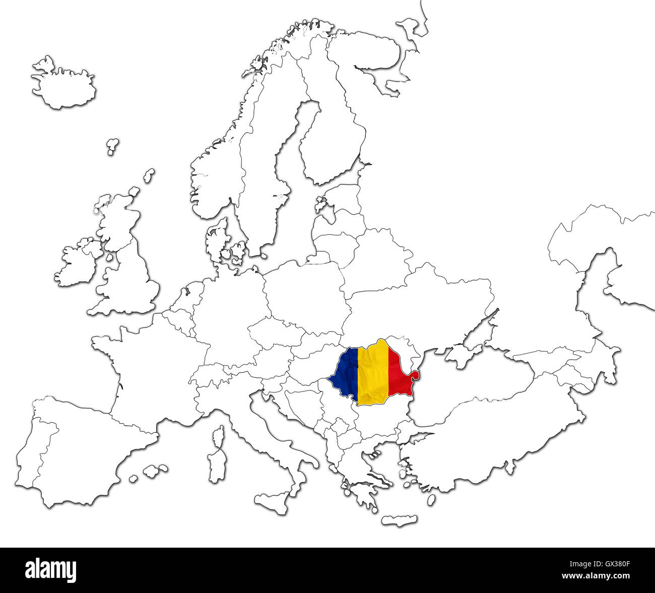 Mappa di Romania Foto Stock