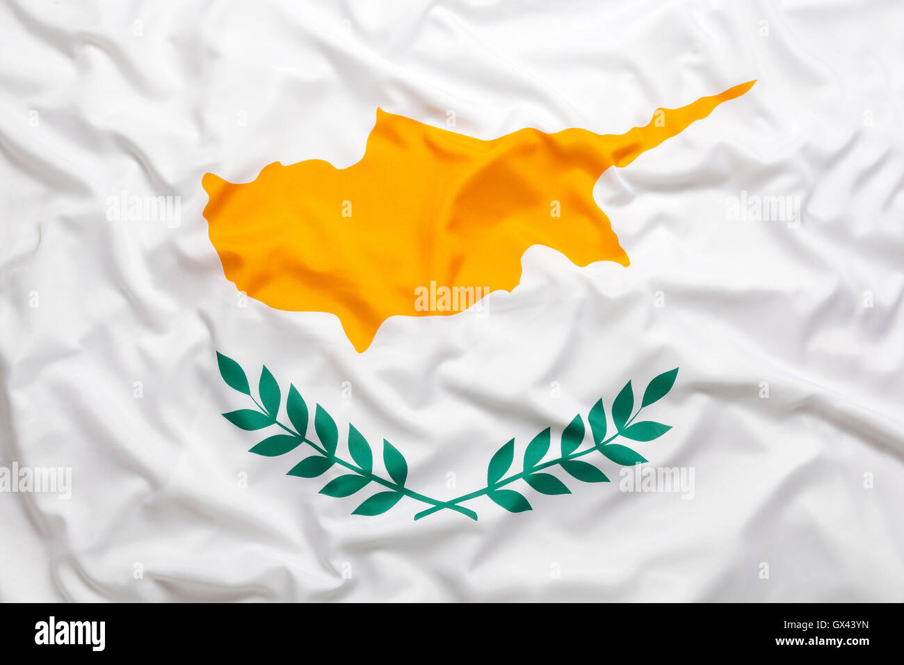 Flag di tessili di Cipro per uno sfondo Foto Stock