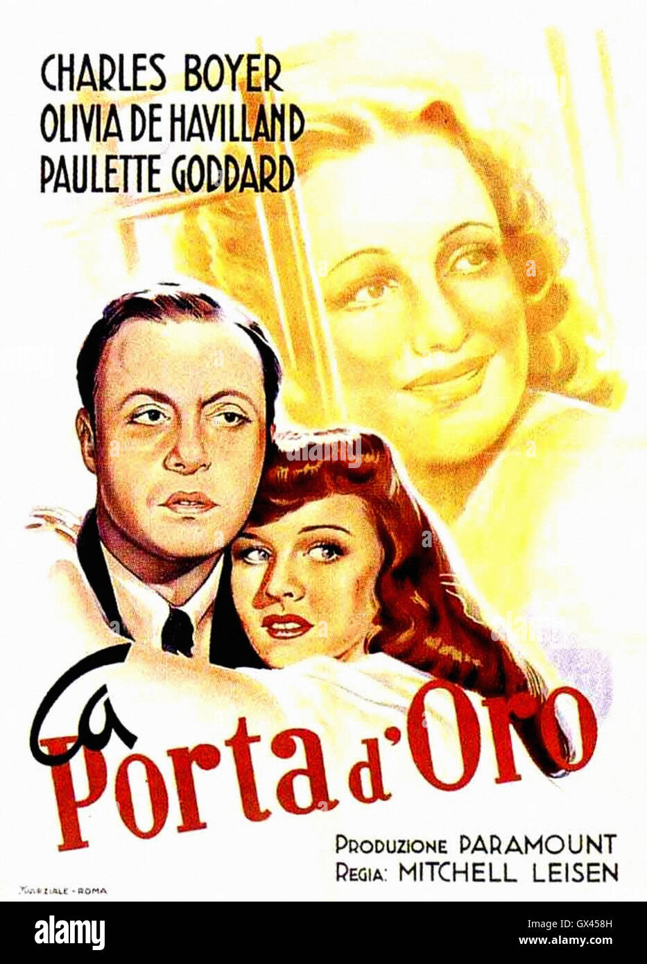 Charles Boyer, Olivia de Havilland, Paulette Goddard - tenere indietro l'ALBA - 1941. Diretto da Mitchell Leisen - spagnola poster del filmato Foto Stock