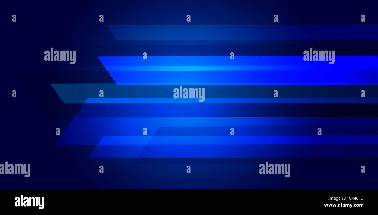 Sfondo blu abstract con linee di illuminazione concetto digitale. Foto Stock