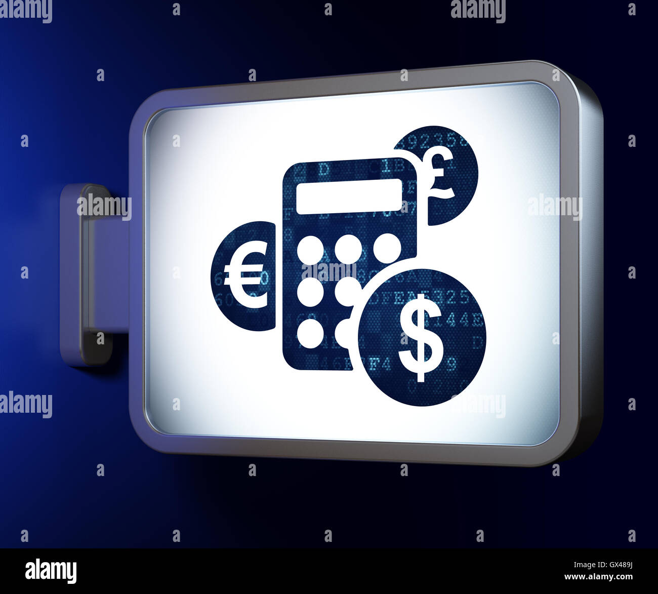 News concept: Calcolatrice su sfondo tramite Affissioni Foto Stock