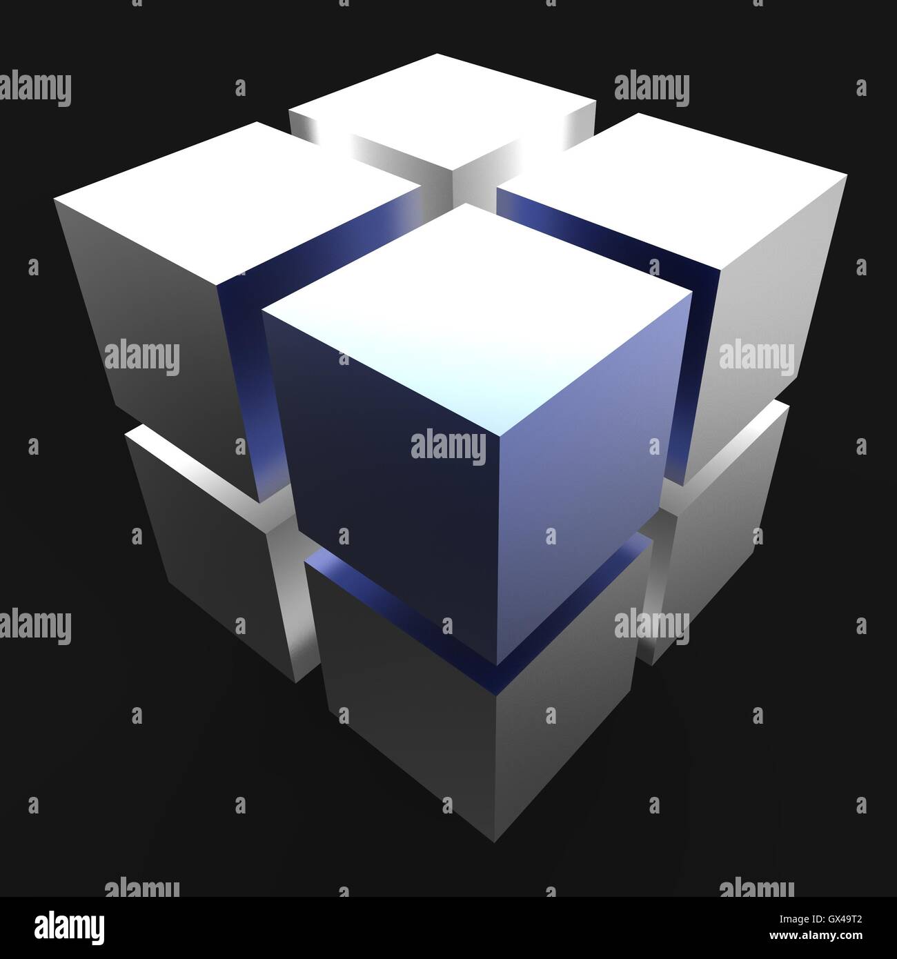 Progettazione 3D che mostra i blocchi di grafica futuristica Foto Stock