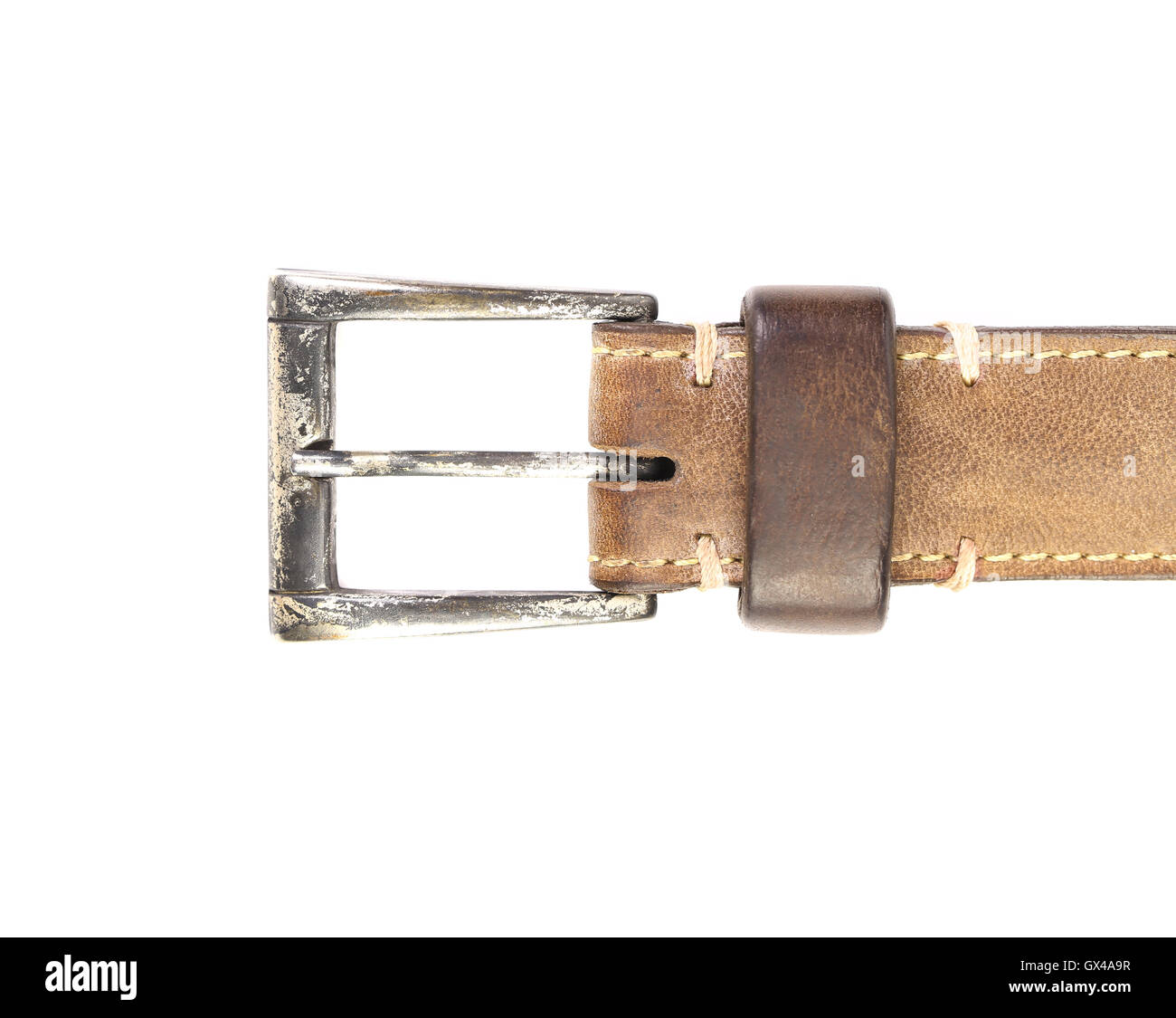 Marrone a cinghia e fibbia. Foto Stock