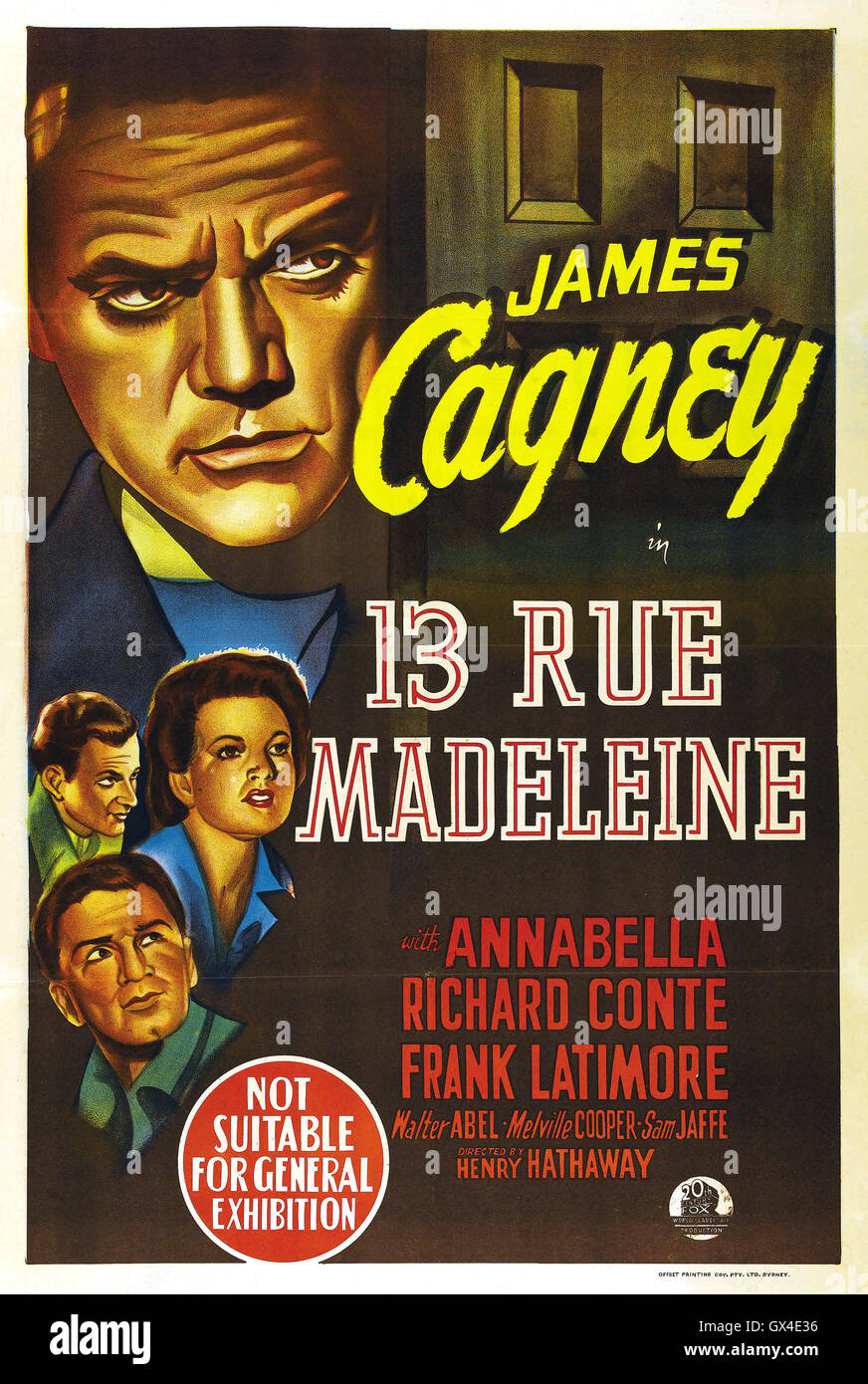 13 rue Madeleine 1947 XX Century Fox film con James Cagney Foto Stock