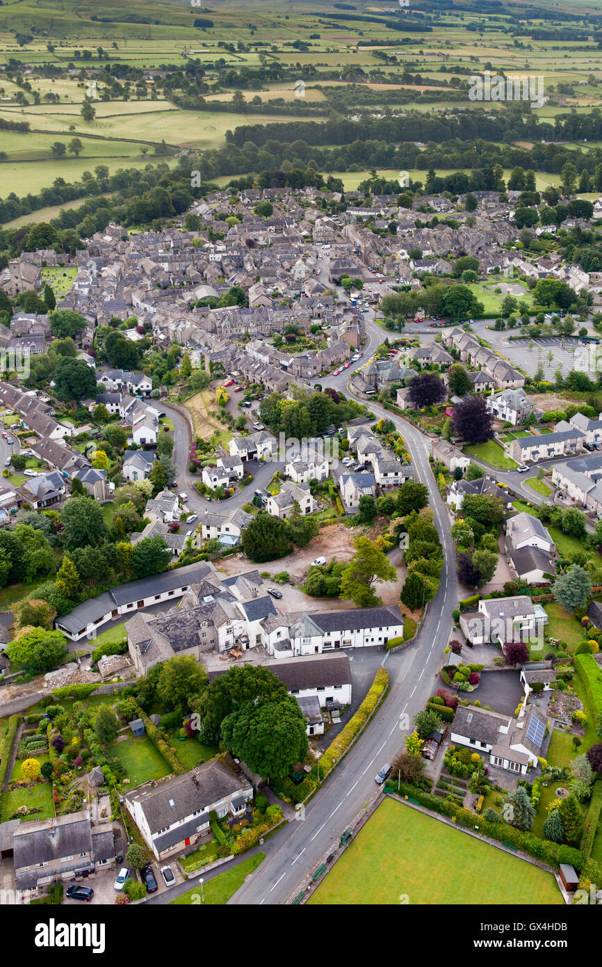 Vista aerea di Kirkby Lonsdale Cumbria, Inghilterra Foto Stock