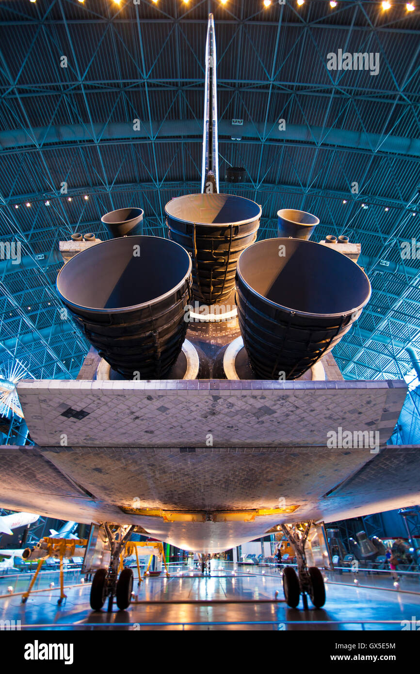 Lo Space Shuttle Discovery al Udvar Hazy Foto Stock