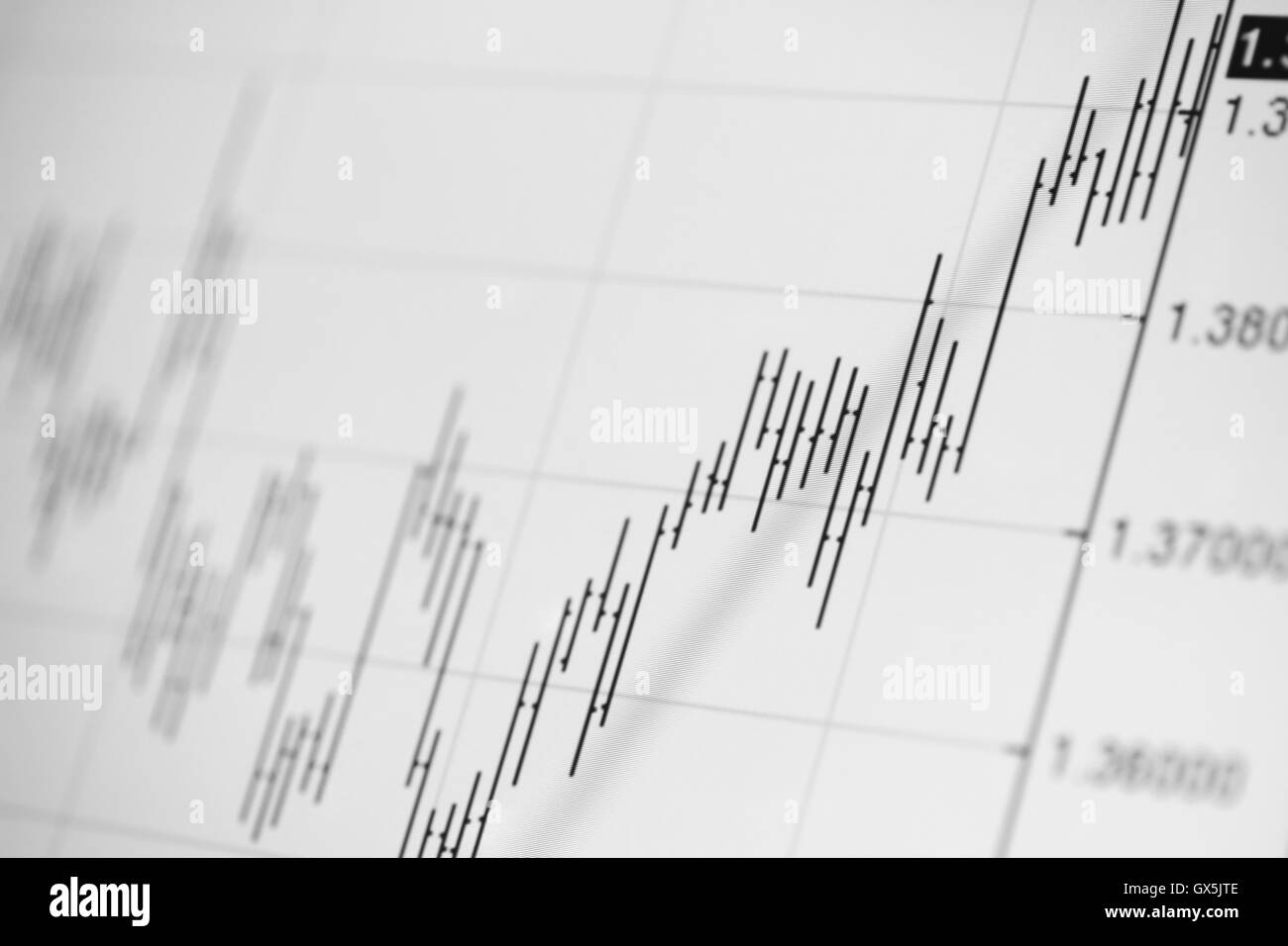 Le analisi di mercato su schermo LCD. Foto Stock