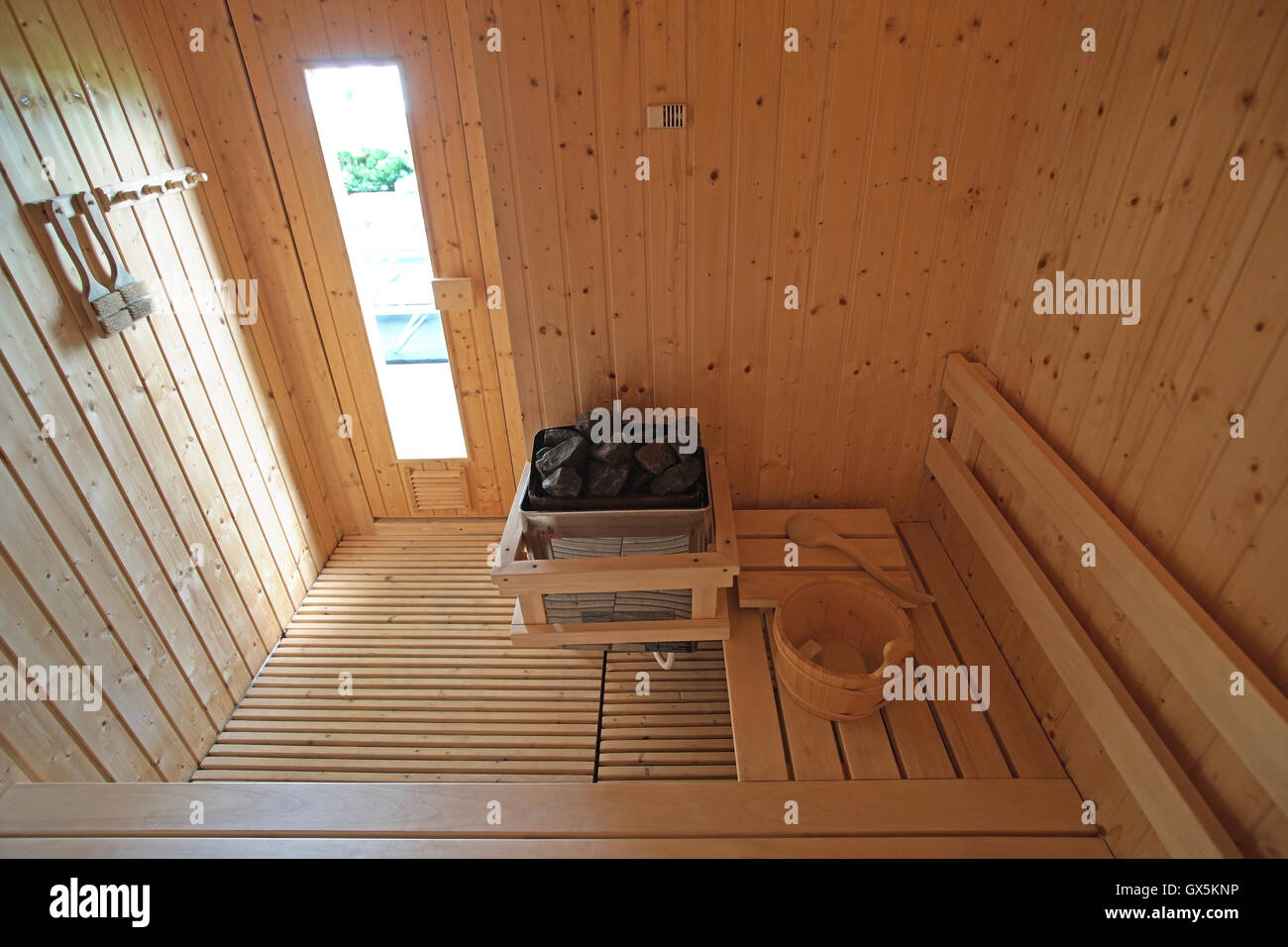 Design interni, sala sauna in casa di lusso Foto Stock