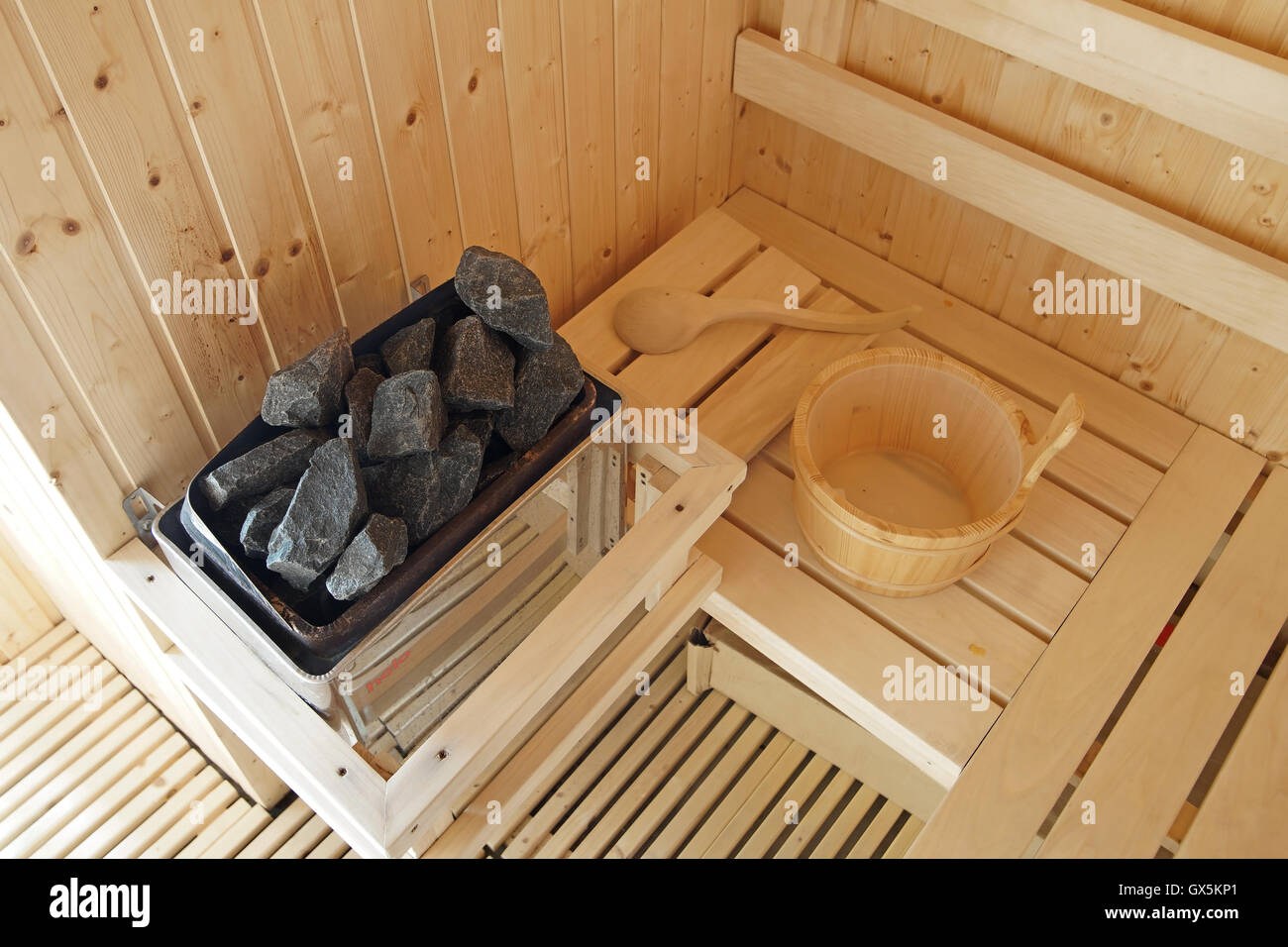 Design interni, sala sauna in casa di lusso Foto Stock