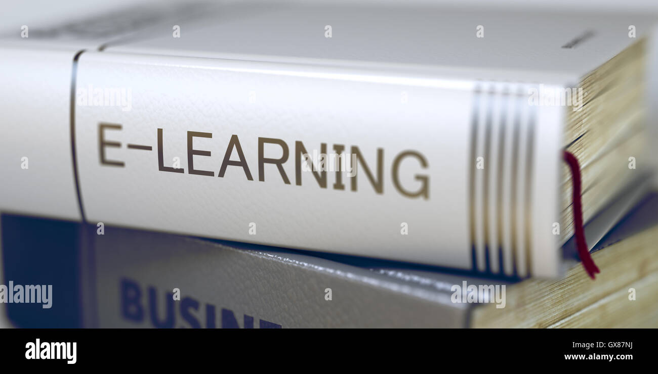 E-learning - prenota il titolo. 3D. Foto Stock