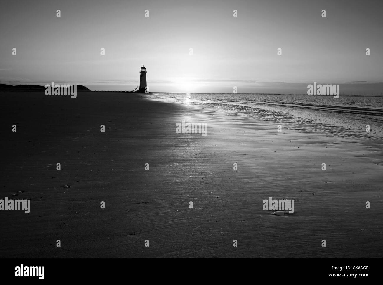 Fotografia di © Jamie Callister. Tramonto a Talacre Beach, Flintshire, Galles del Nord, Regno Unito 10 Settembre 2016. Foto Stock