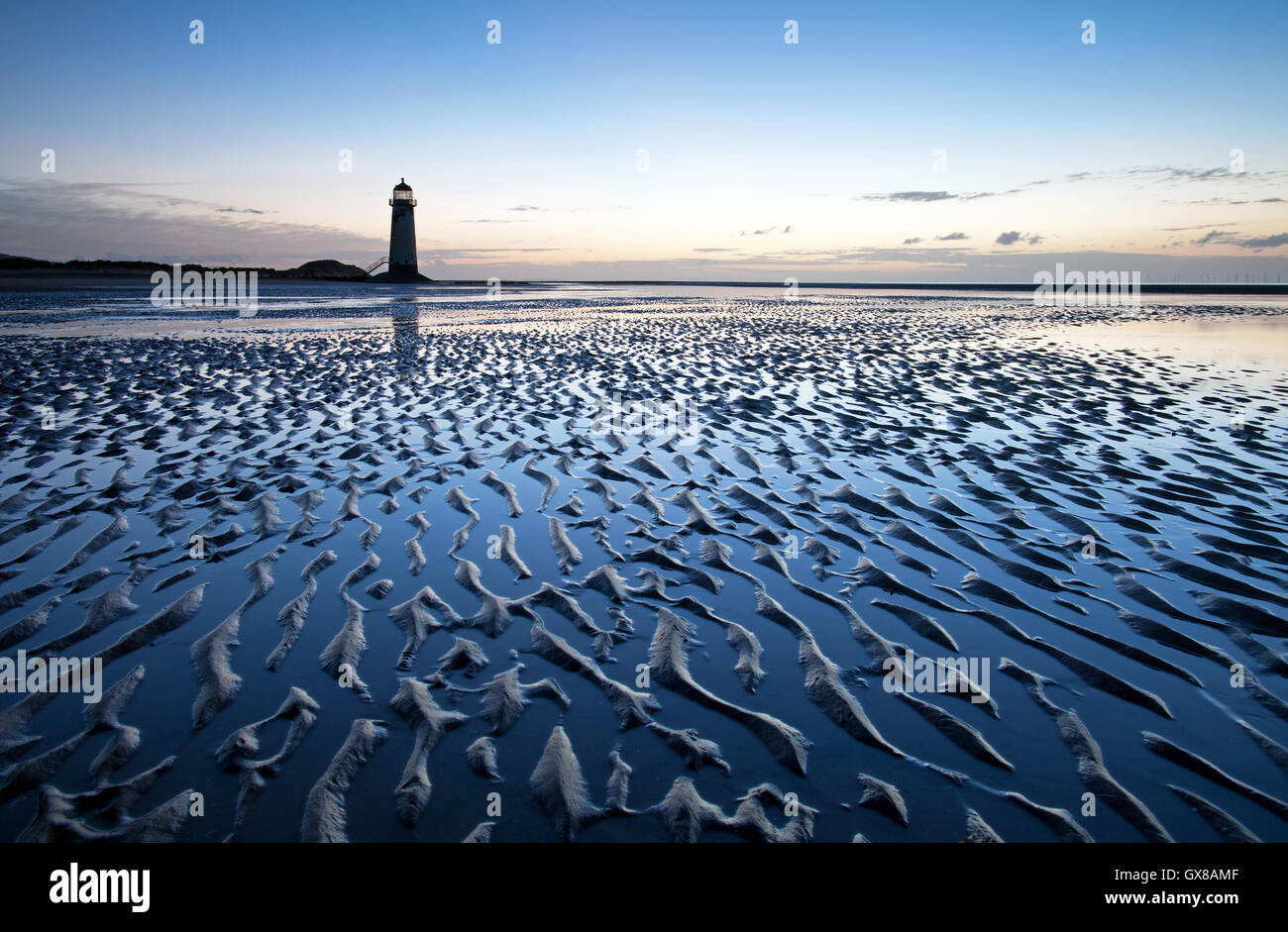 Fotografia di © Jamie Callister. Tramonto a Talacre Beach, Flintshire, Galles del Nord, Regno Unito 10 Settembre 2016. Foto Stock