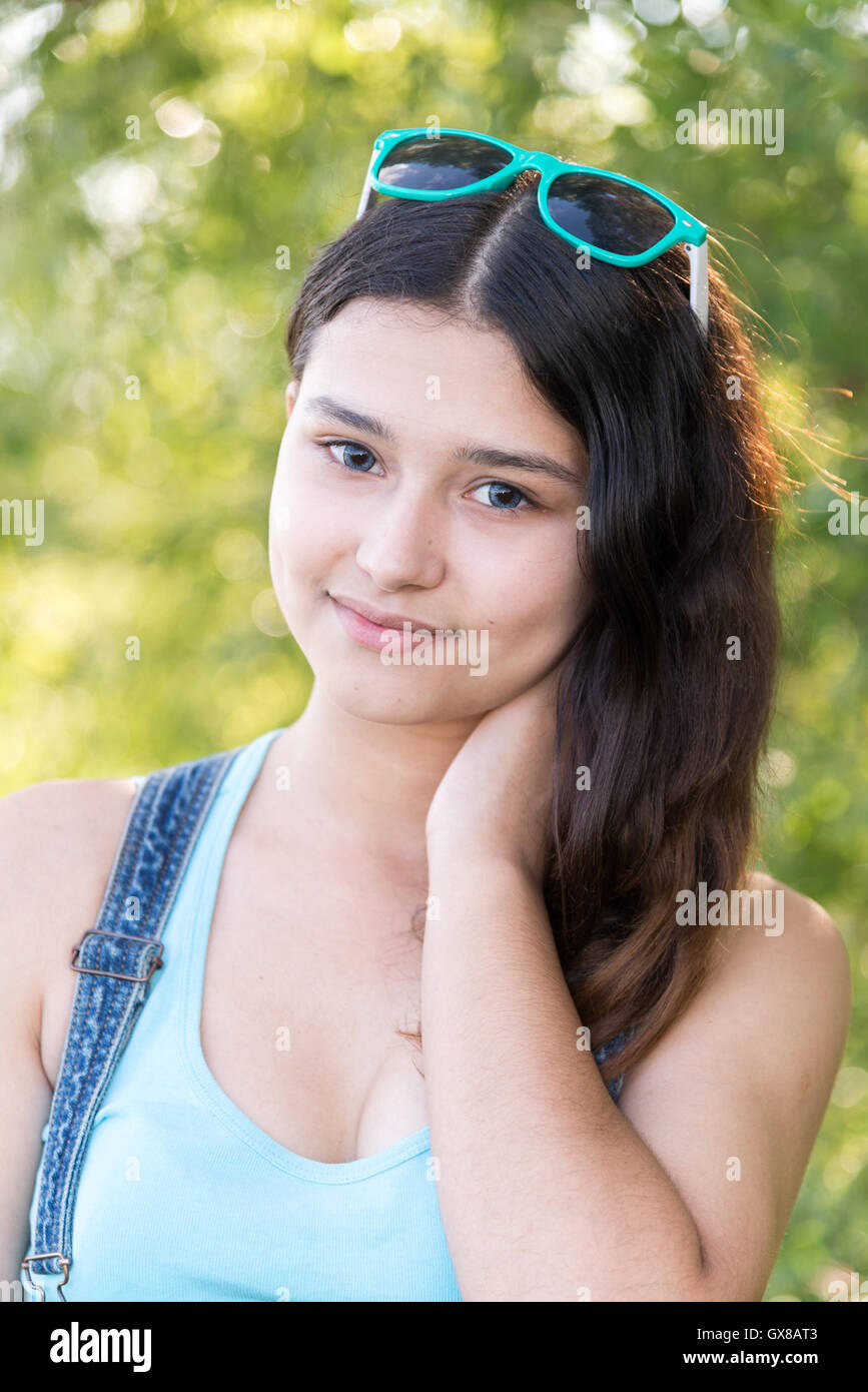 Bella ragazza con i capelli belli Foto Stock