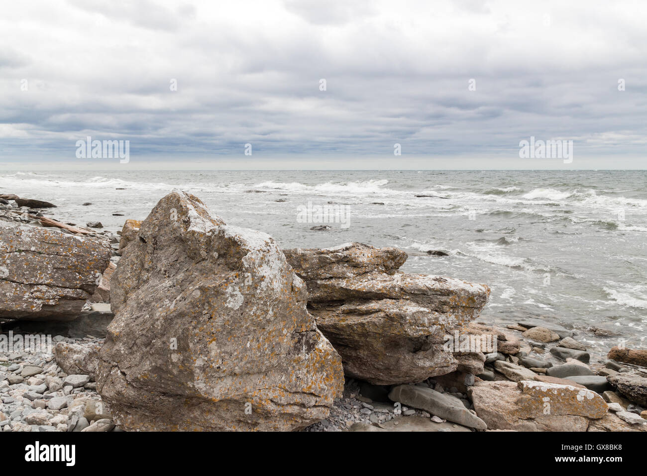 Costa rocciosa di Gotland, Svezia Foto Stock