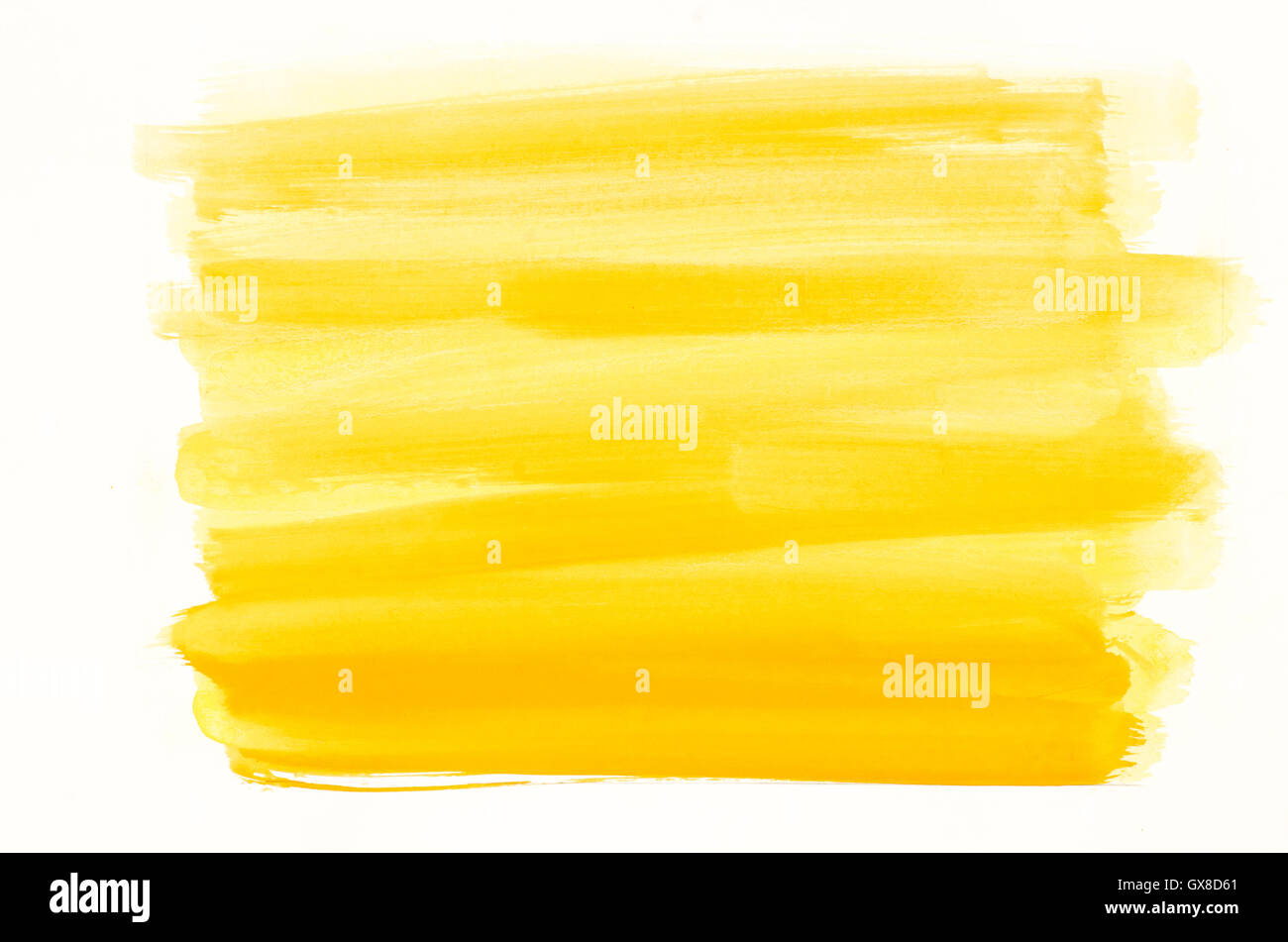 Colore giallo texture ad acquarello dipinto sul libro bianco sullo sfondo Foto Stock