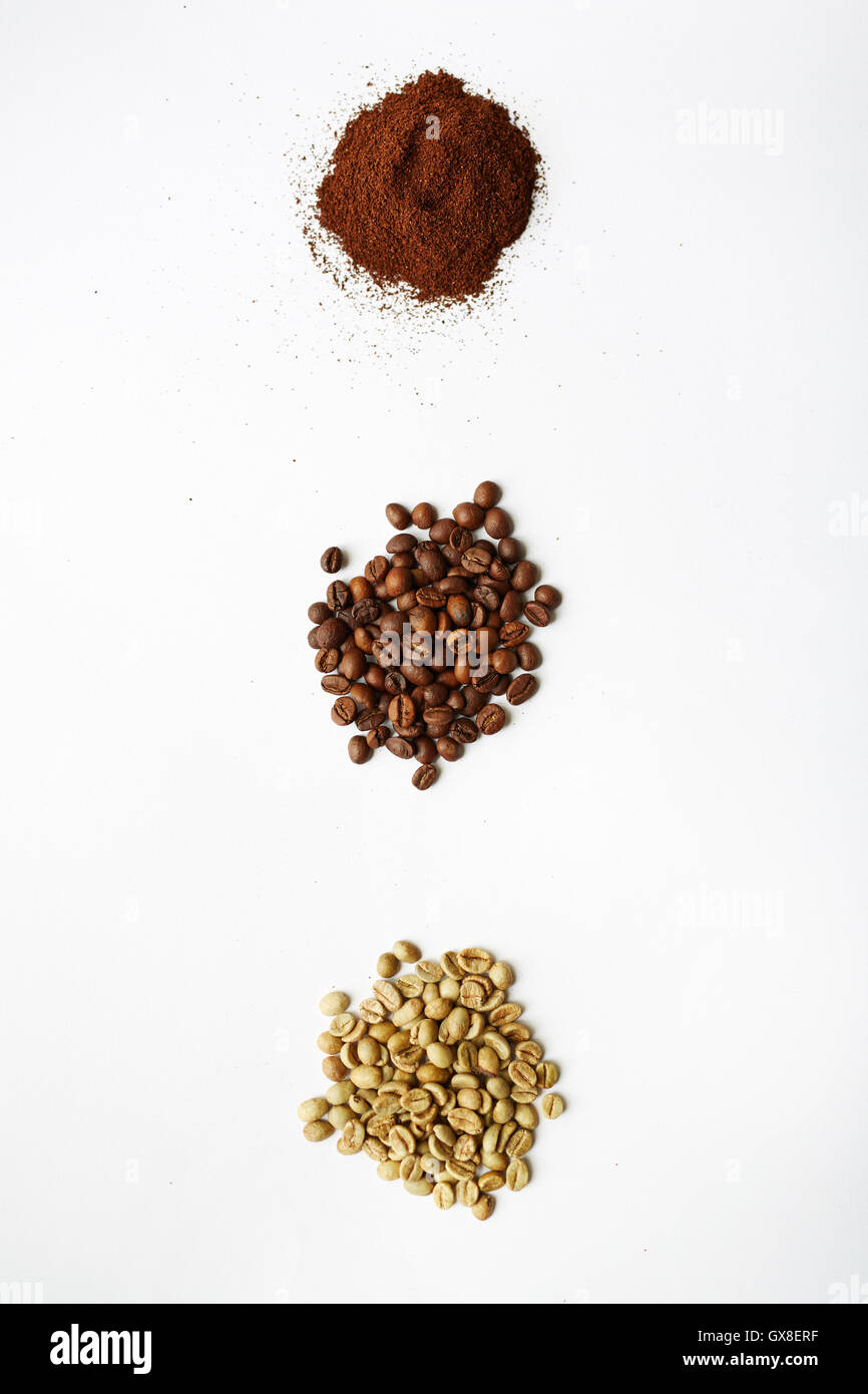 Gli ingredienti per la bevanda di caffè Foto Stock