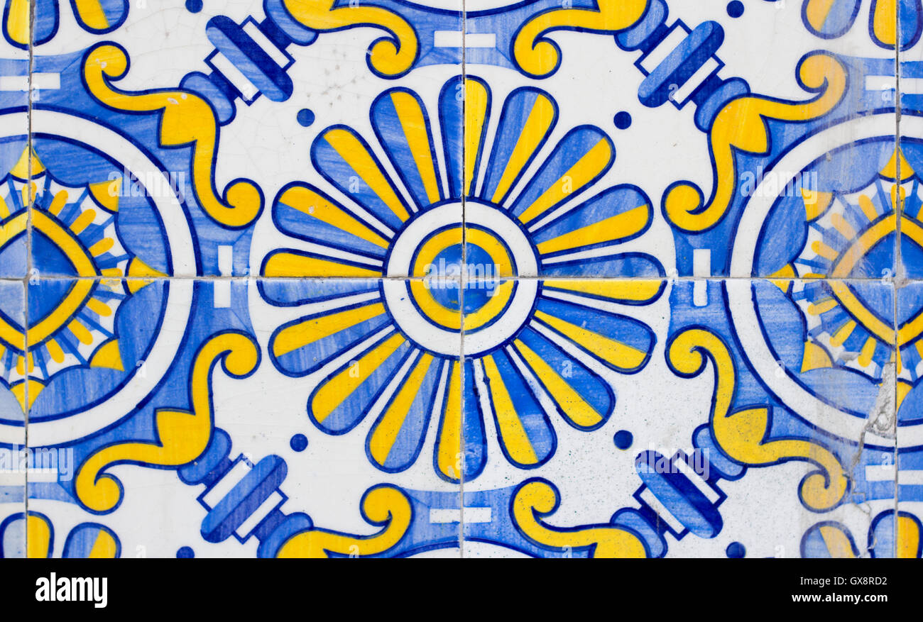 Il portogallo azulejos piastrelle closeup Foto Stock