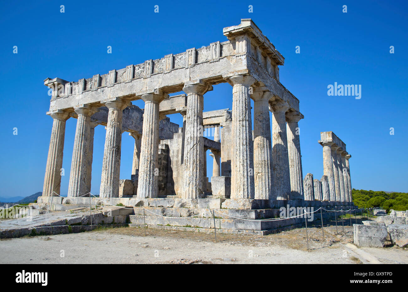 Tempio di Aphaia AEGINA ISOLA Grecia Foto Stock