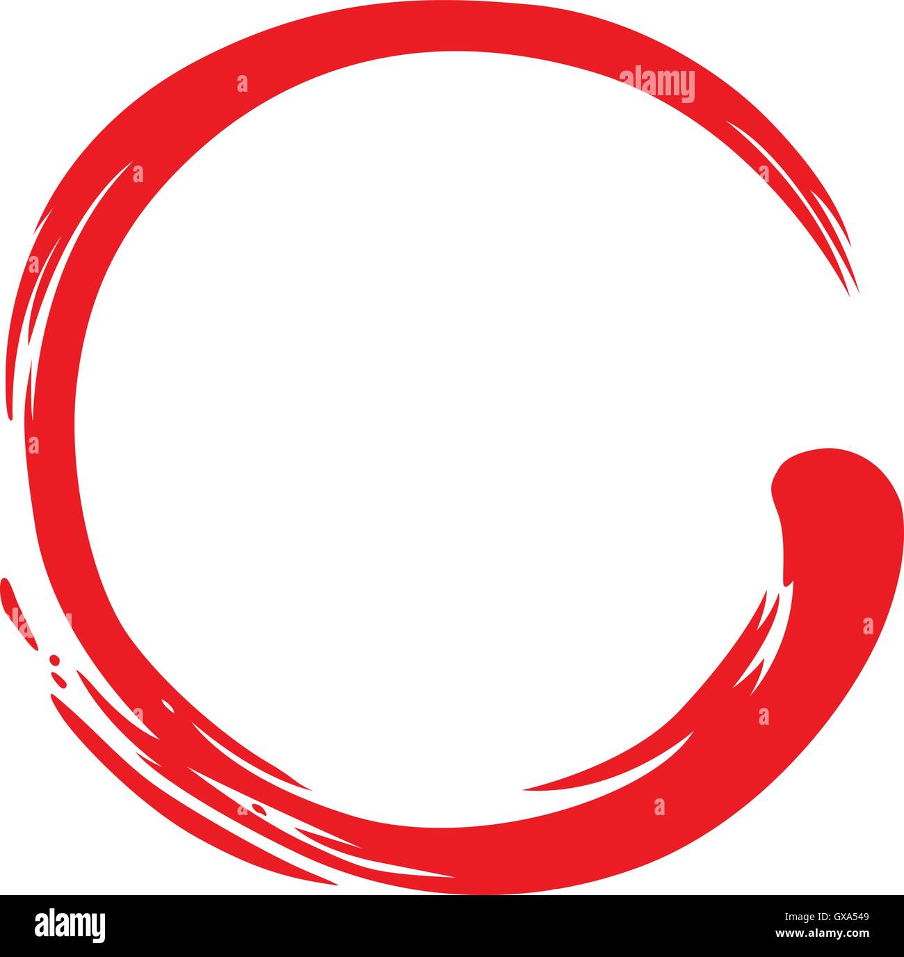 Red Zen cerchio simbolo semplice Illustrazione Vettoriale