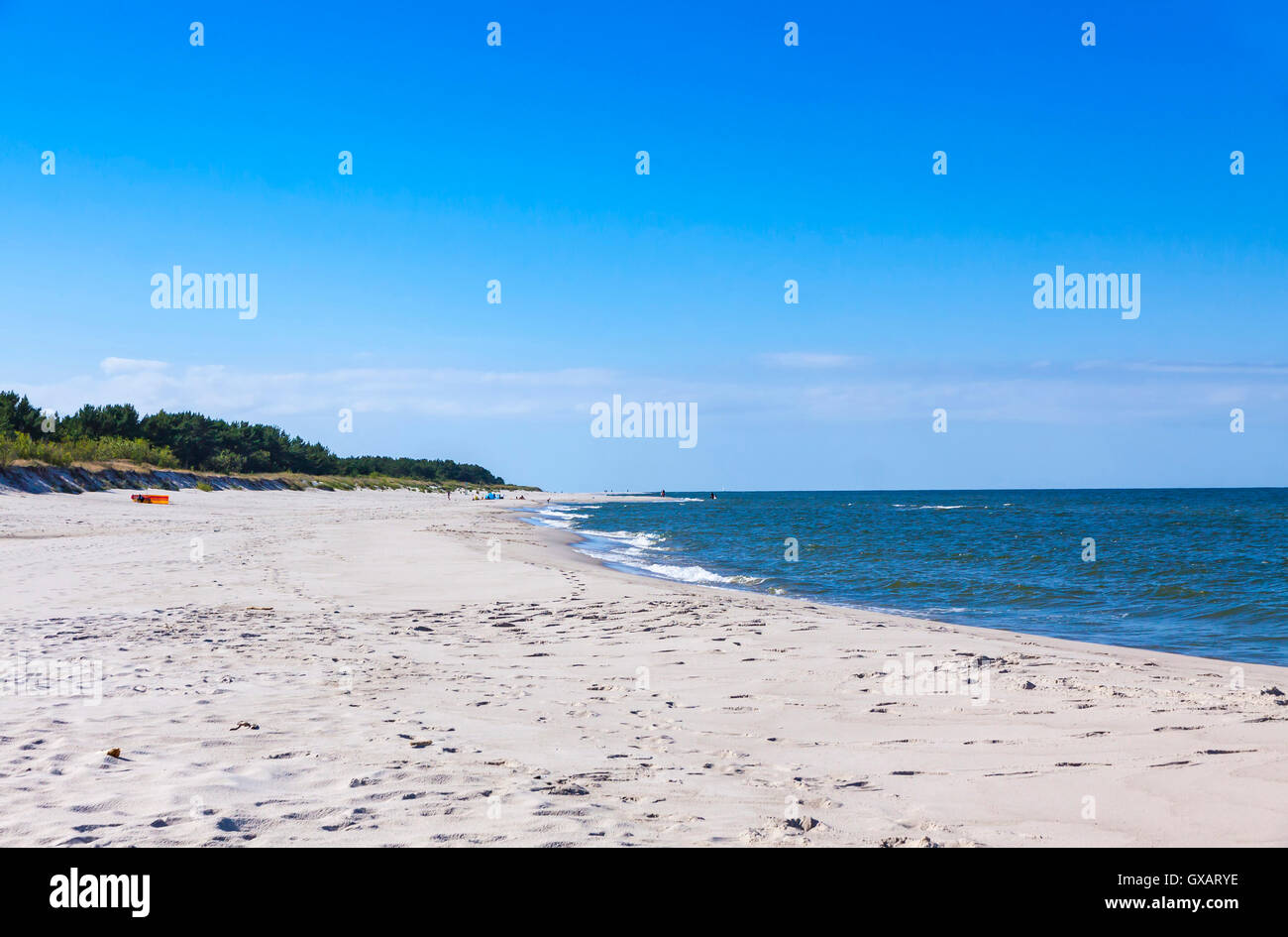 Una bellissima spiaggia di sabbia sulla penisola di Hel, Mar Baltico, Polonia Foto Stock