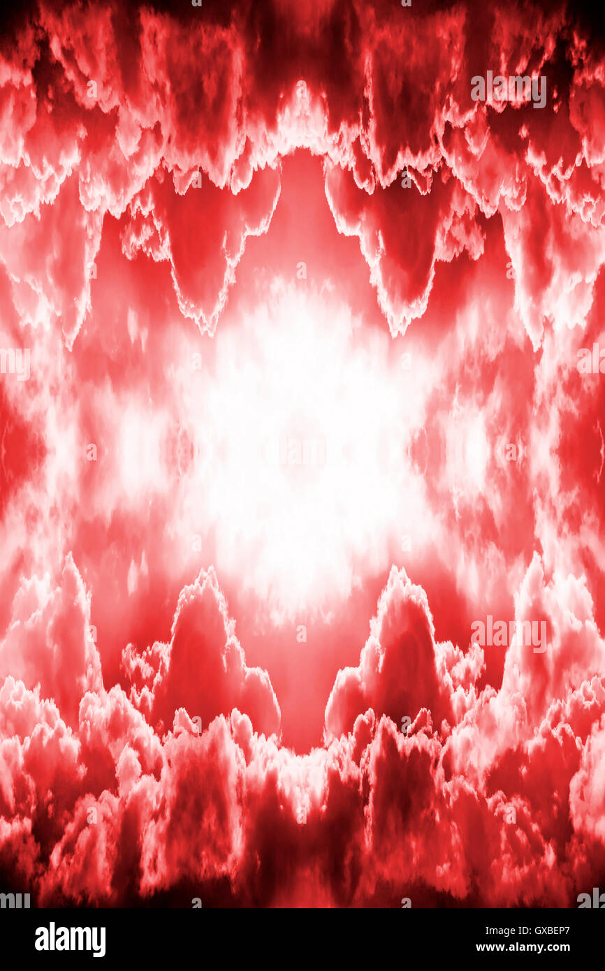 Drammatica inferno rosso sfondo fantasy Foto Stock
