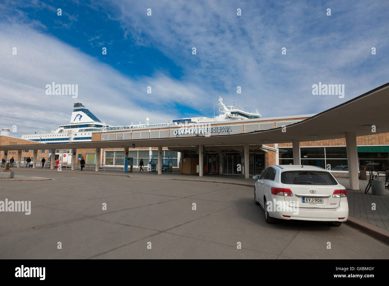 Helsinki, Finland-March 29 2014 : la linea Silja vele in traghetto dal porto di Helsinki. I traghetti della linea Silja società godono di ampia po Foto Stock