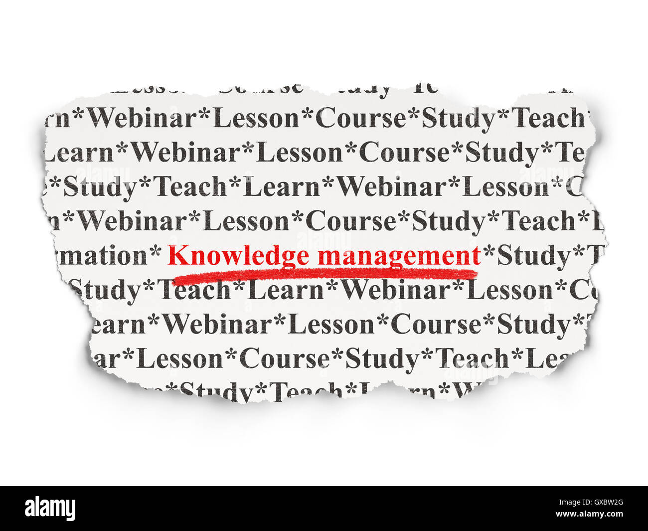 Il concetto di istruzione: la gestione della conoscenza su sfondo della carta Foto Stock