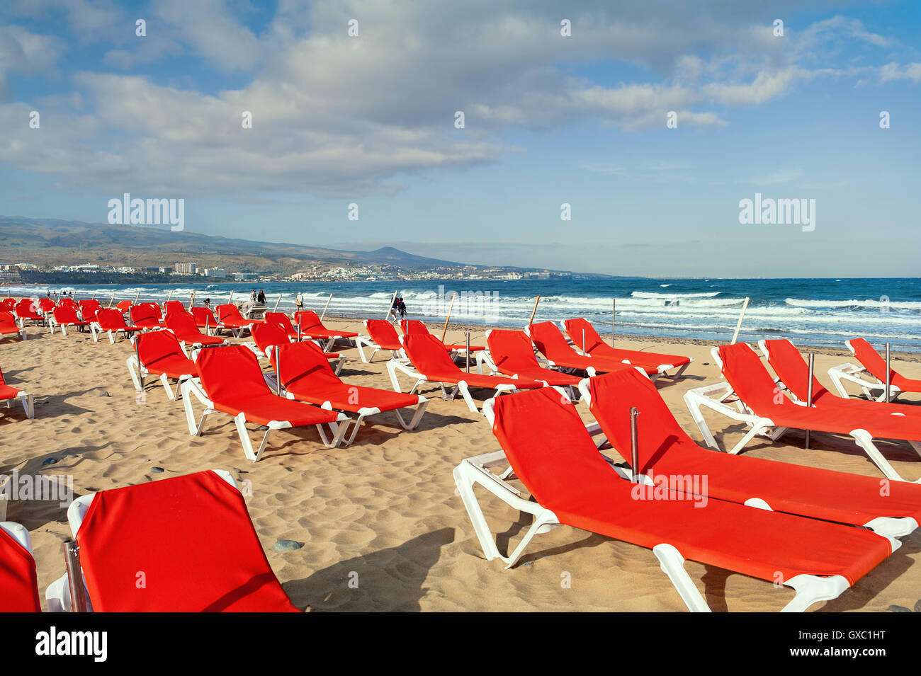 Spiaggia di Playa del Ingles. Maspalomas. Gran Canaria Foto Stock