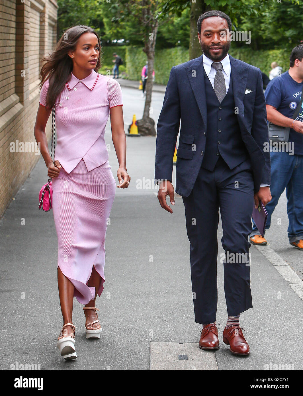 Wimbledon 2016 - Giorno 12 - Celebrity avvistamenti con: Chiwetel Ejiofor dove: Londra, Regno Unito quando: 08 Lug 2016 Foto Stock