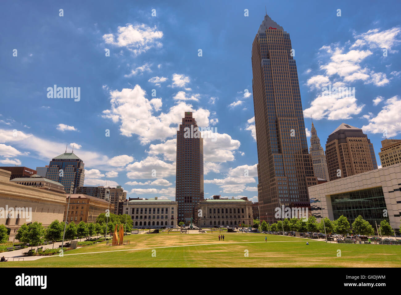 La città americana in estate - Cleveland, OH Foto Stock