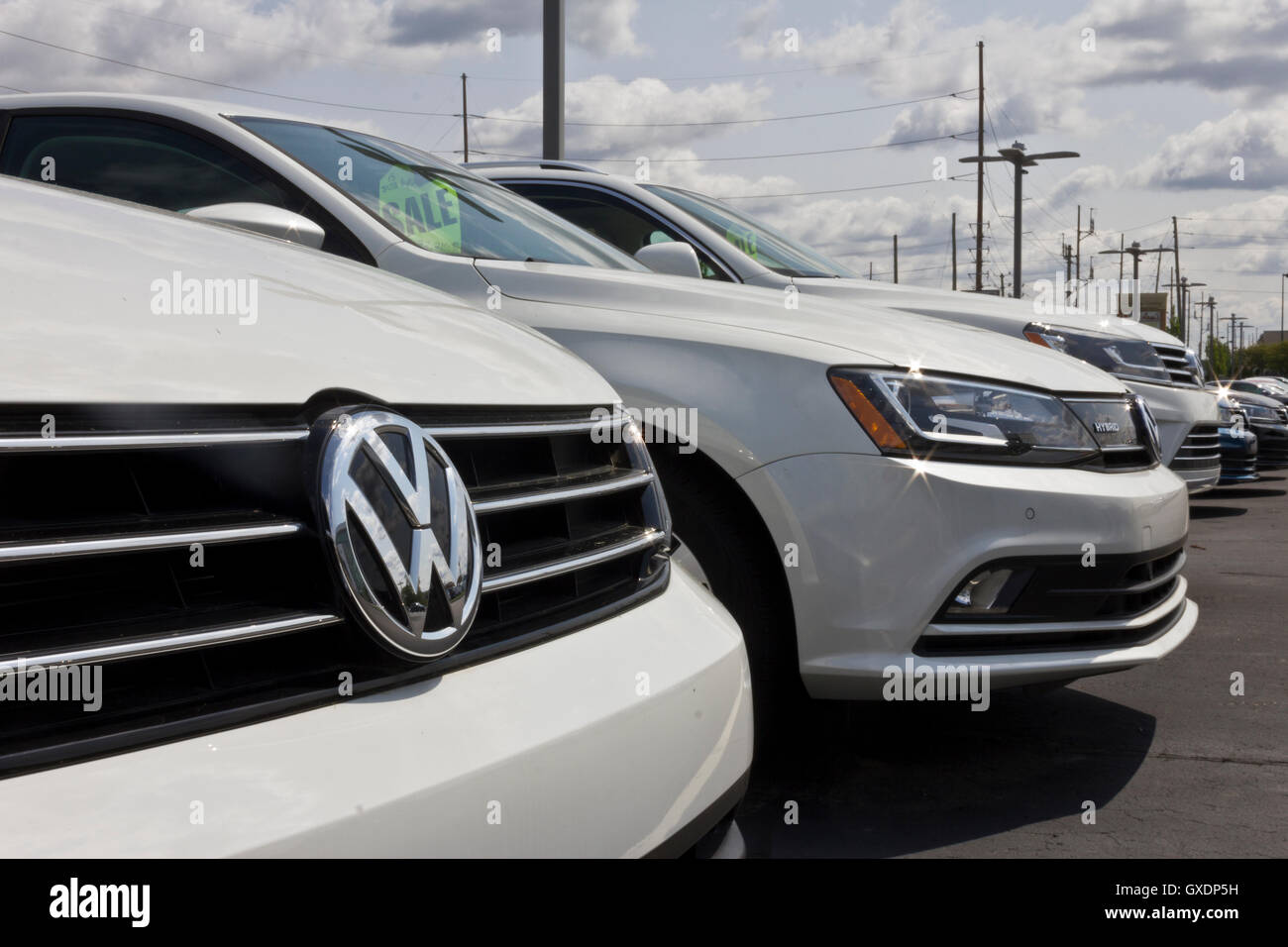 Indianapolis - Circa nel maggio 2016: Close up di Volkswagen Logo. VW è tra le più grandi del mondo costruttori auto ho Foto Stock