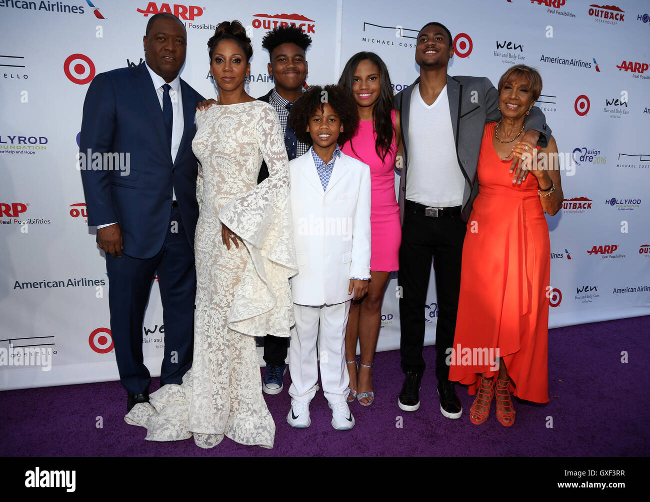 HollyRod xviii DesignCare annuale di Gala con: Rodney Peete, Holly Robinson Peete, James Robinson Peete, Peete romano, Ryan Elizabeth Peete, Rodney Peete Jr e Dolores Robinson dove: Pacific Palisades, California, Stati Uniti quando: 16 Lug 2016 Foto Stock