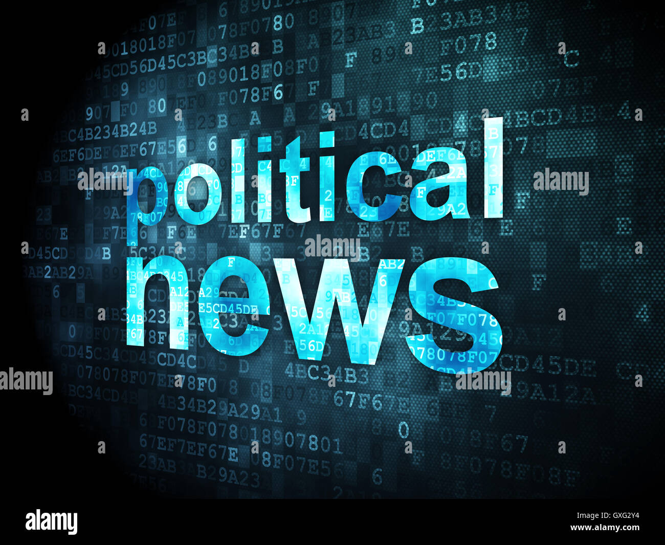 News concept: Notizie politiche su sfondo digitale Foto Stock