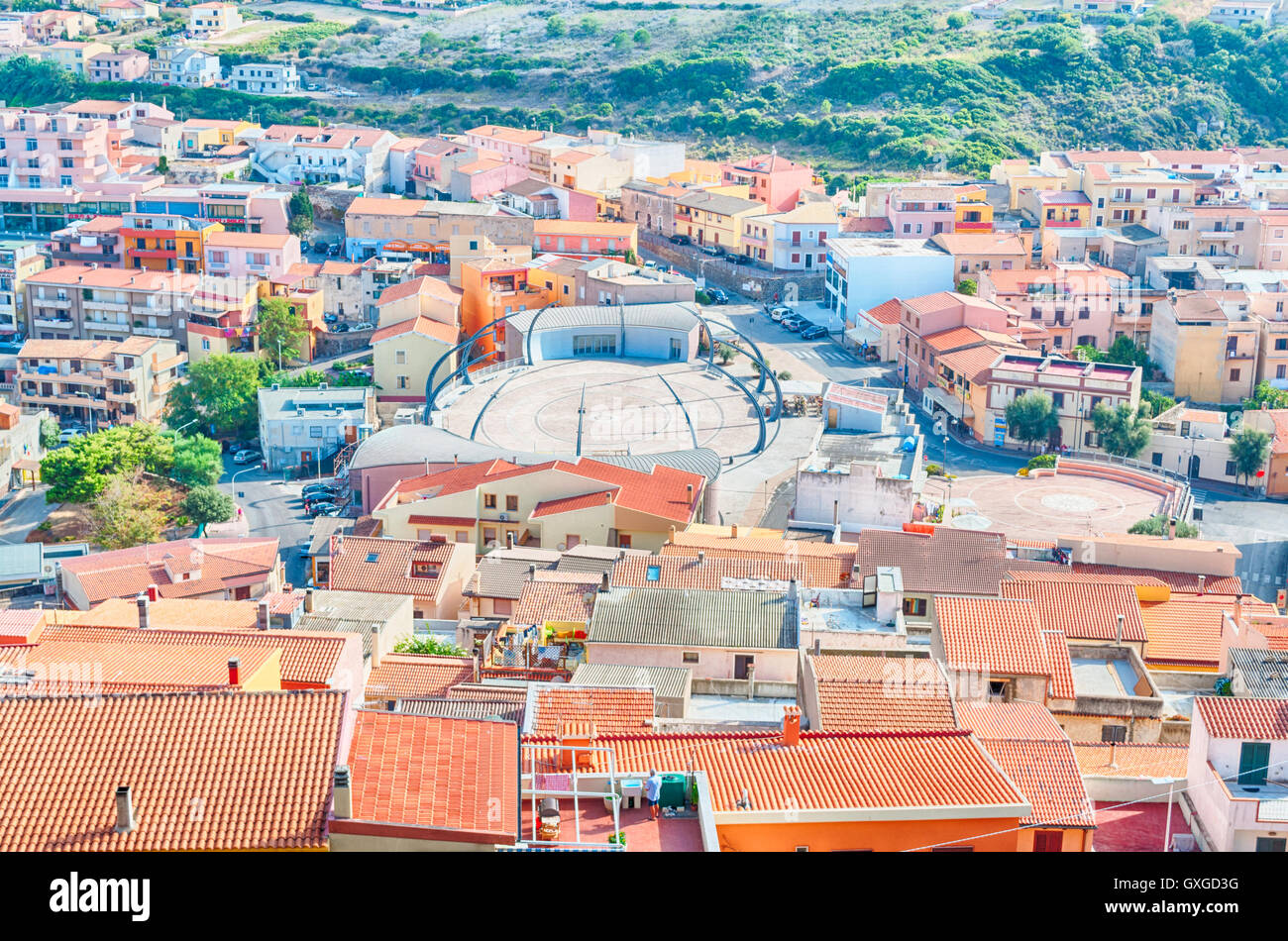 Vista da castelsardo città vecchia - Sardegna - Italia Foto Stock