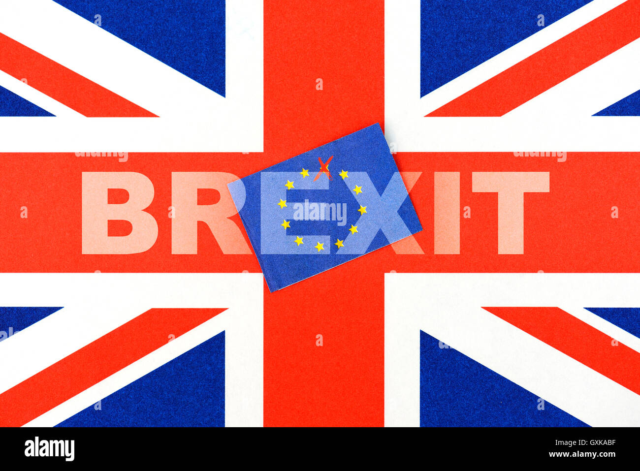 Fahnen von GroÃŸbritannien und UE, Symbolfoto Brexit Foto Stock