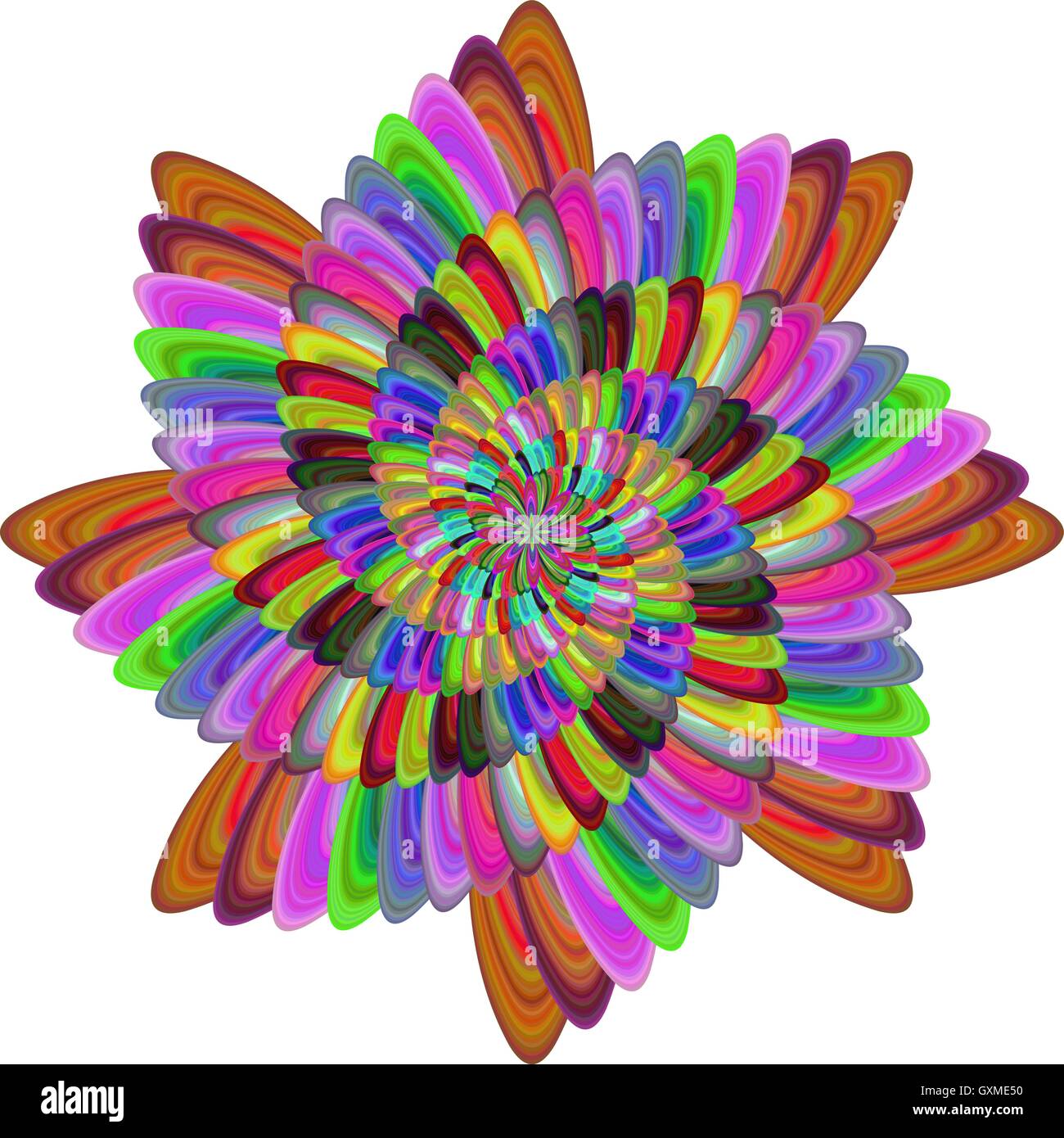 Calcolatore multicolore generato frattale a spirale Illustrazione Vettoriale