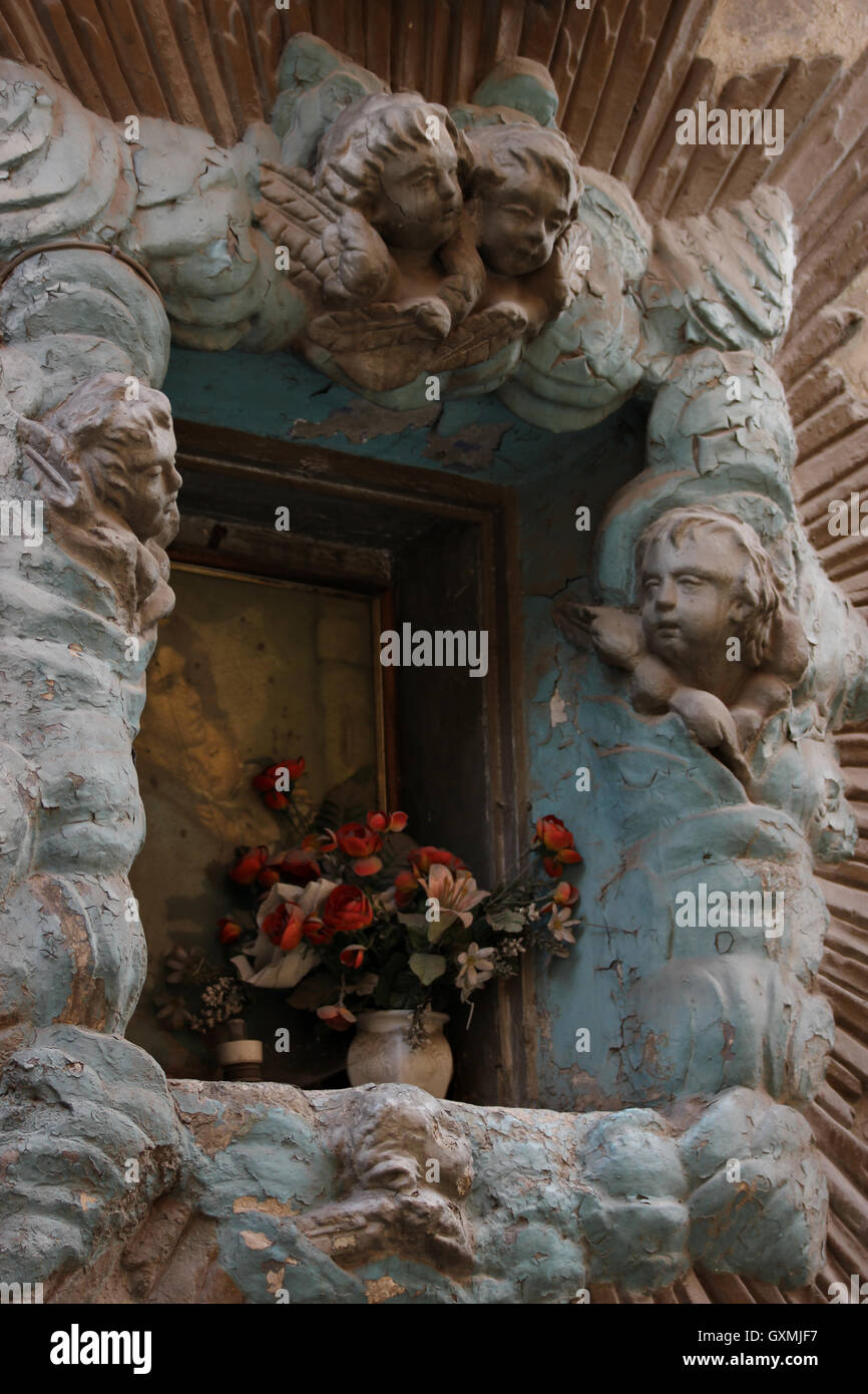 Una bella immagine votiva della Vergine Maria, Tivoli, Italia Foto Stock