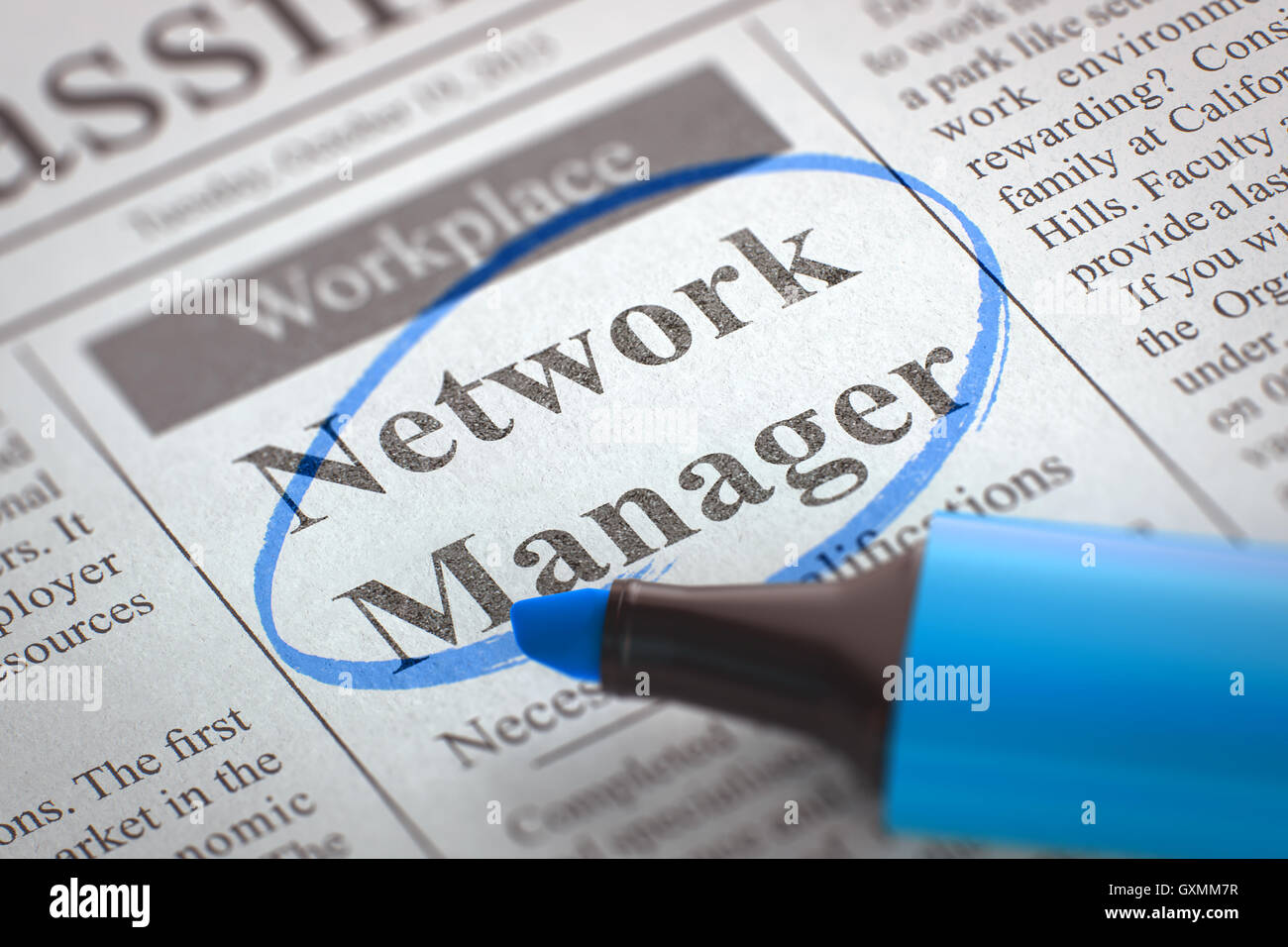 Network Manager ora di assunzione. 3D. Foto Stock