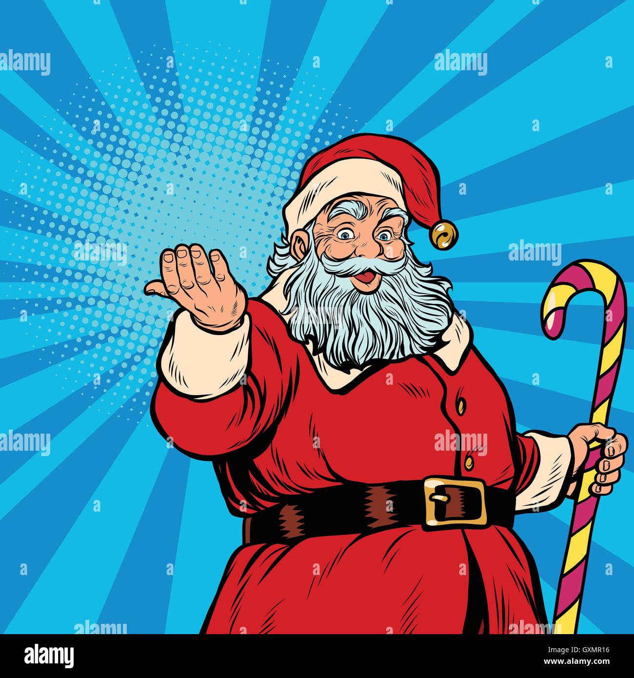 Babbo Natale con il dono Illustrazione Vettoriale