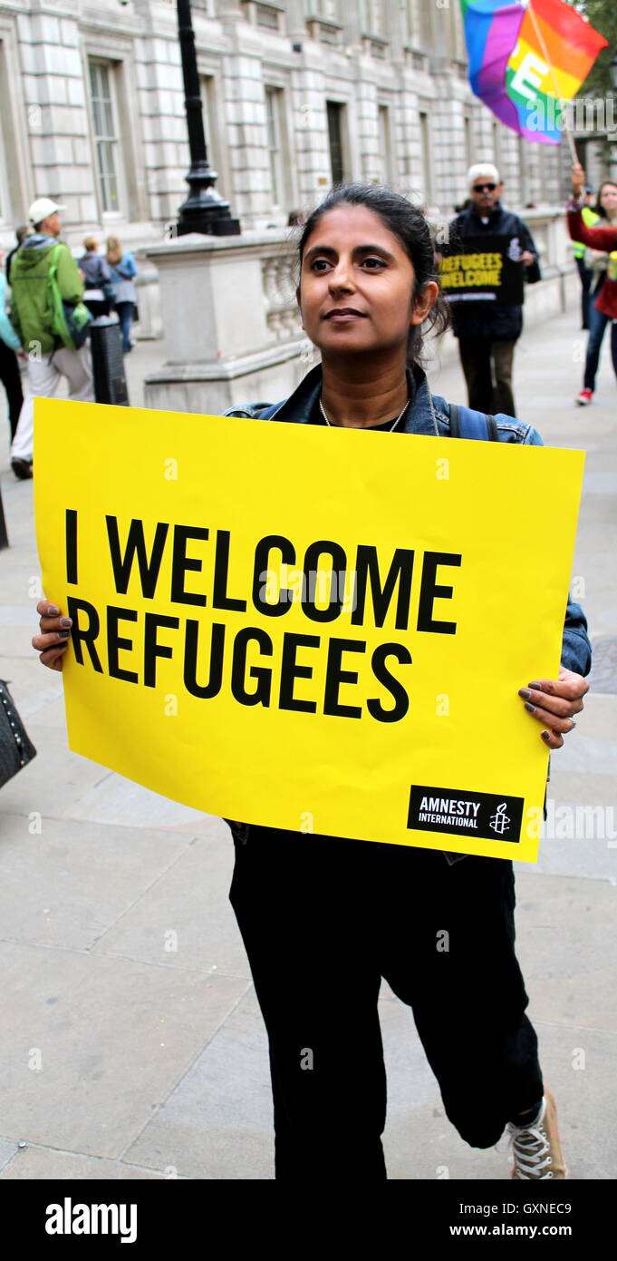 Protesta per arrestare Yarl il legno e tutte le altre in materia di immigrazione nei centri di detenzione nel Regno Unito Foto Stock