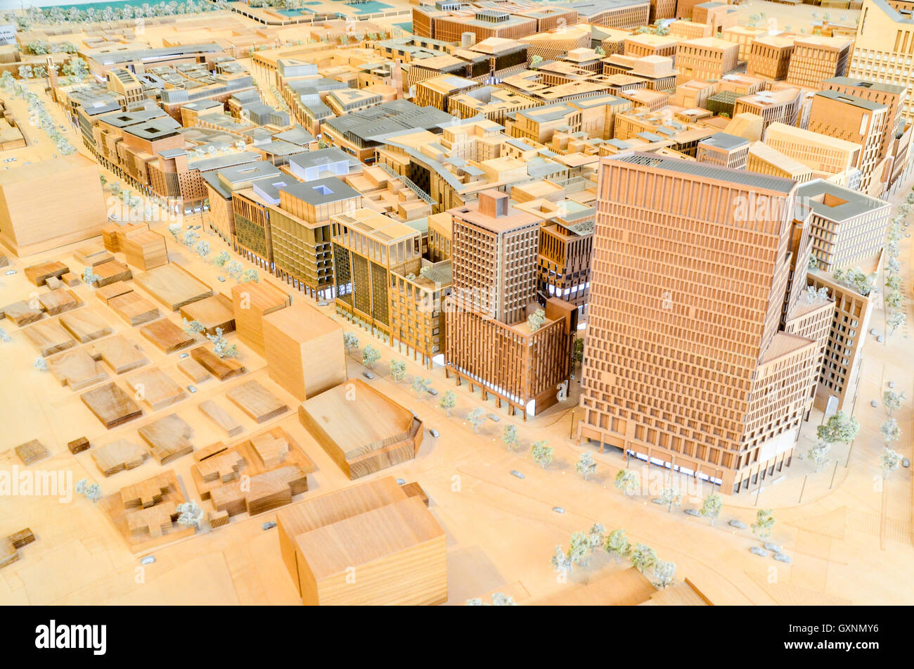 Il modello in scala del centro di Doha all'Msheireb Centro di arricchimento Foto Stock