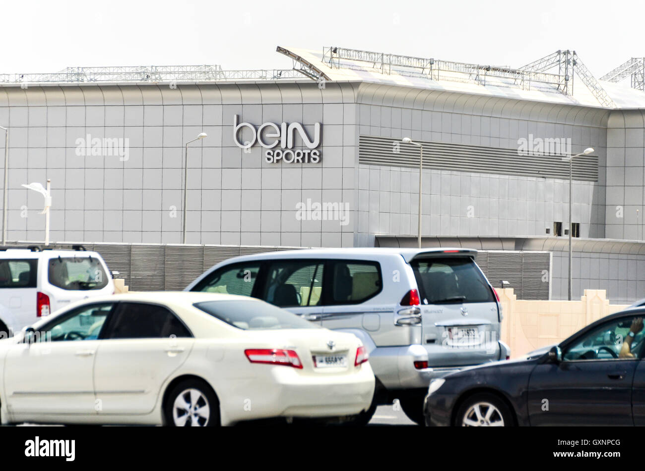 La sede centrale di beIN sport sport channel a Doha, in Qatar Foto Stock